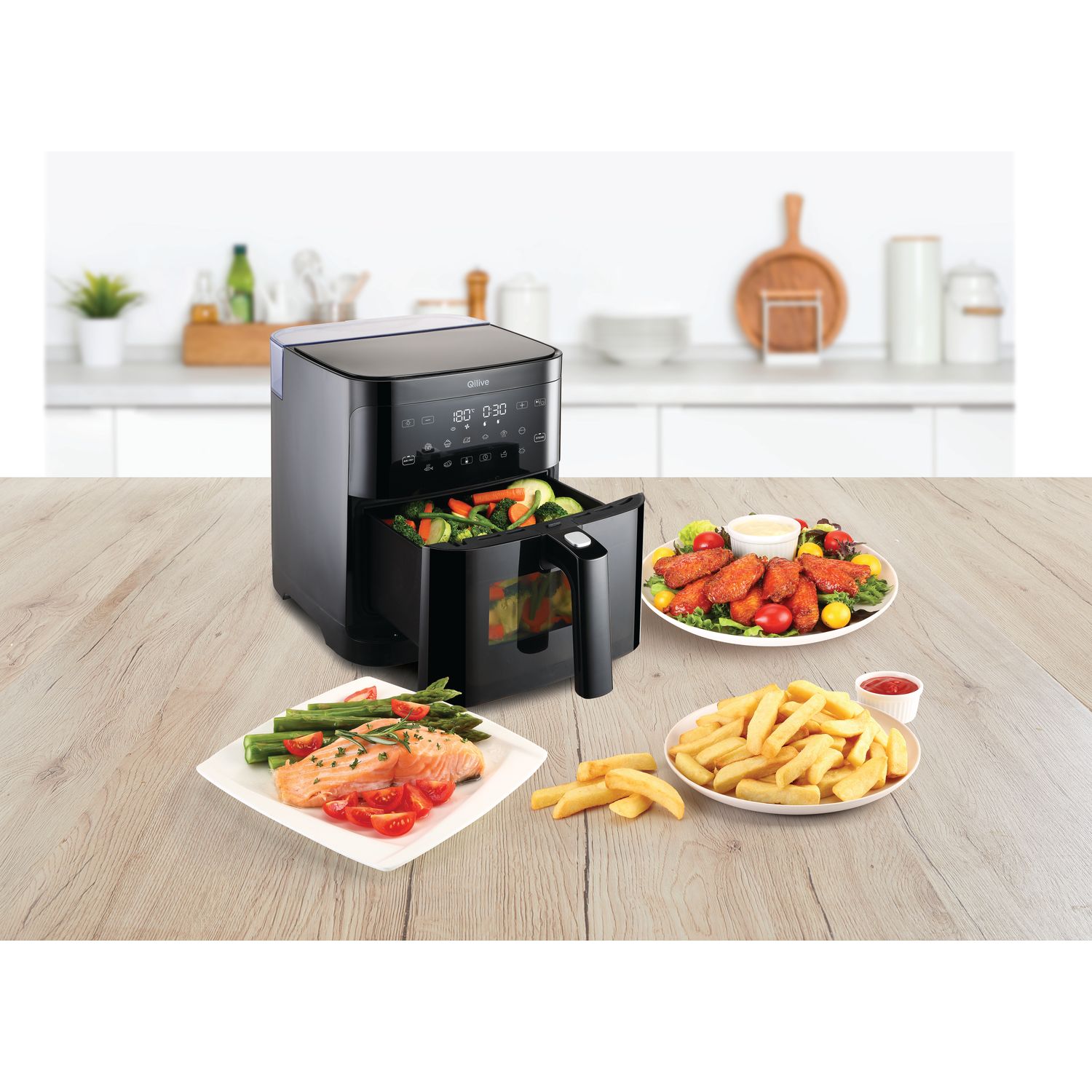 Voir la diapositive 3 : QILIVE Friteuse sans huile à air chaud Q.5650 - Noir