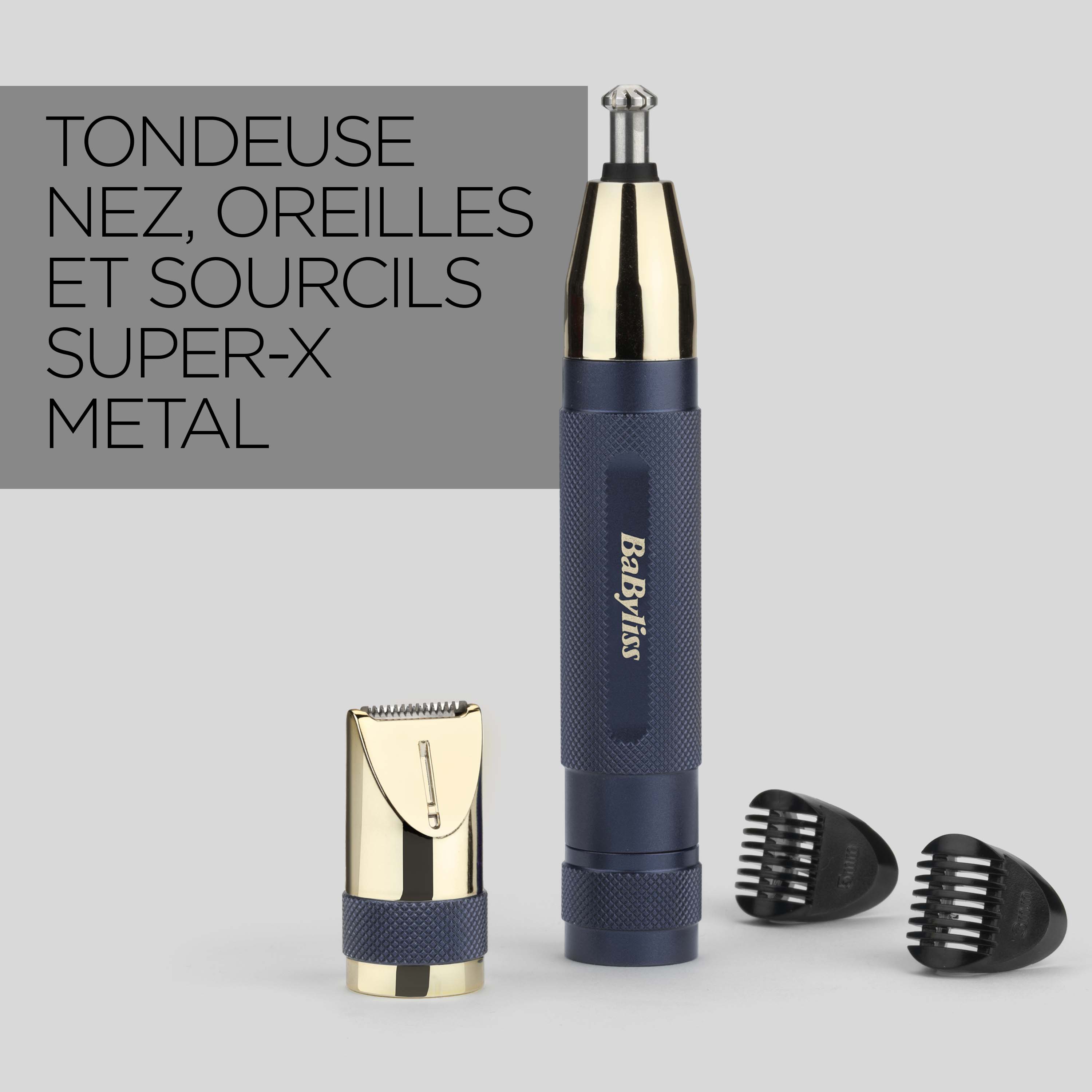 Voir la diapositive 5 : BABYLISS Tondeuse nez oreilles E112E - Bleu