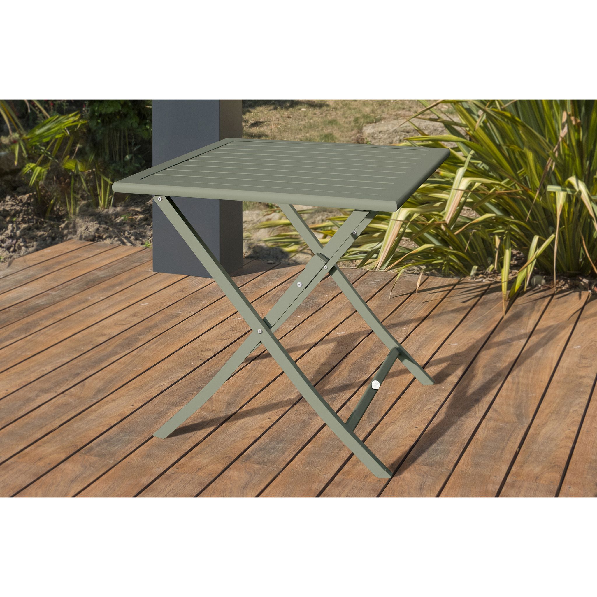 Voir la diapositive 4 : Salon de jardin - 2 places - Aluminium - Kaki - MARIUS