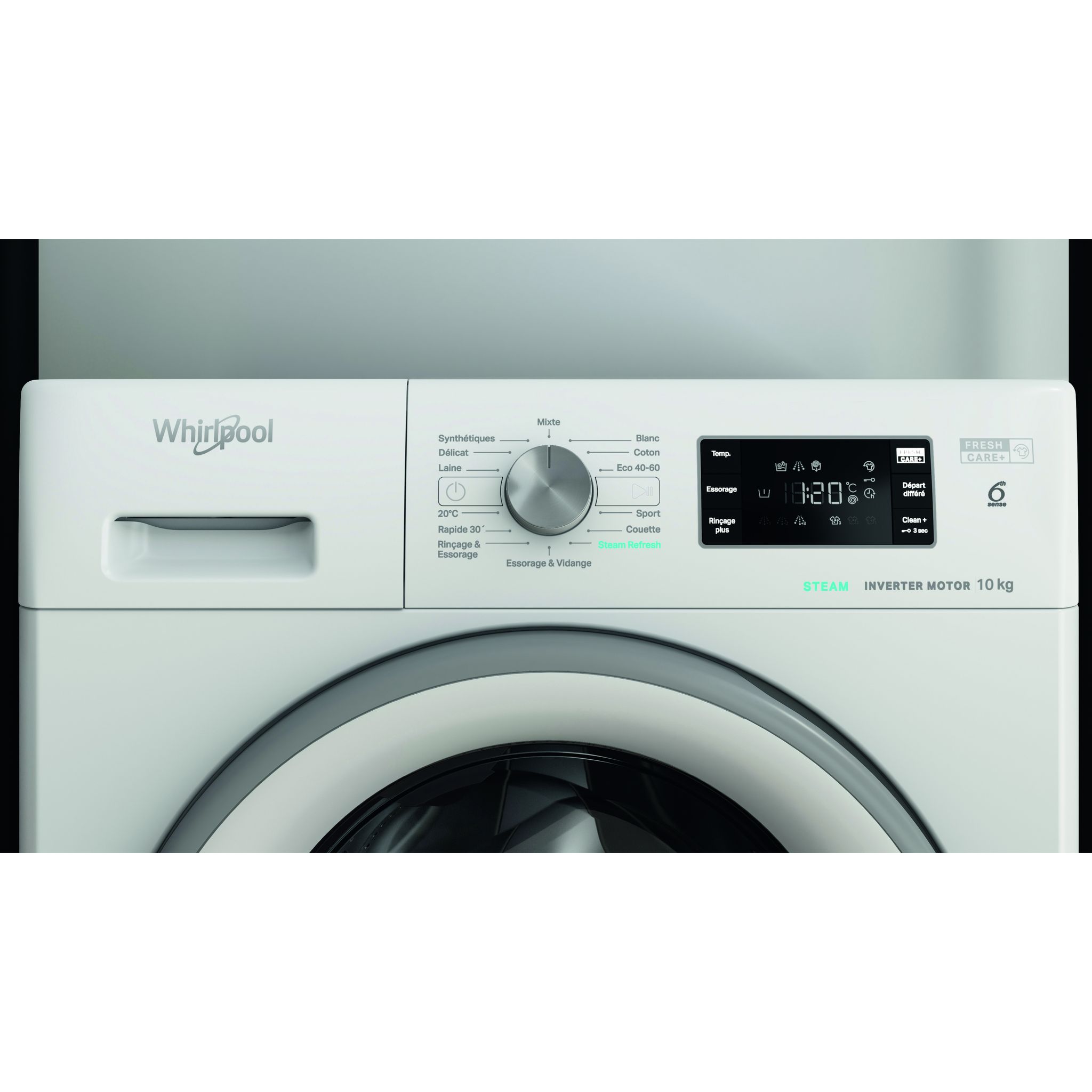 Voir la diapositive 2 : WHIRLPOOL Lave linge hublot à induction FFB10469SVFR, 10 kg, 1400 T/min, A