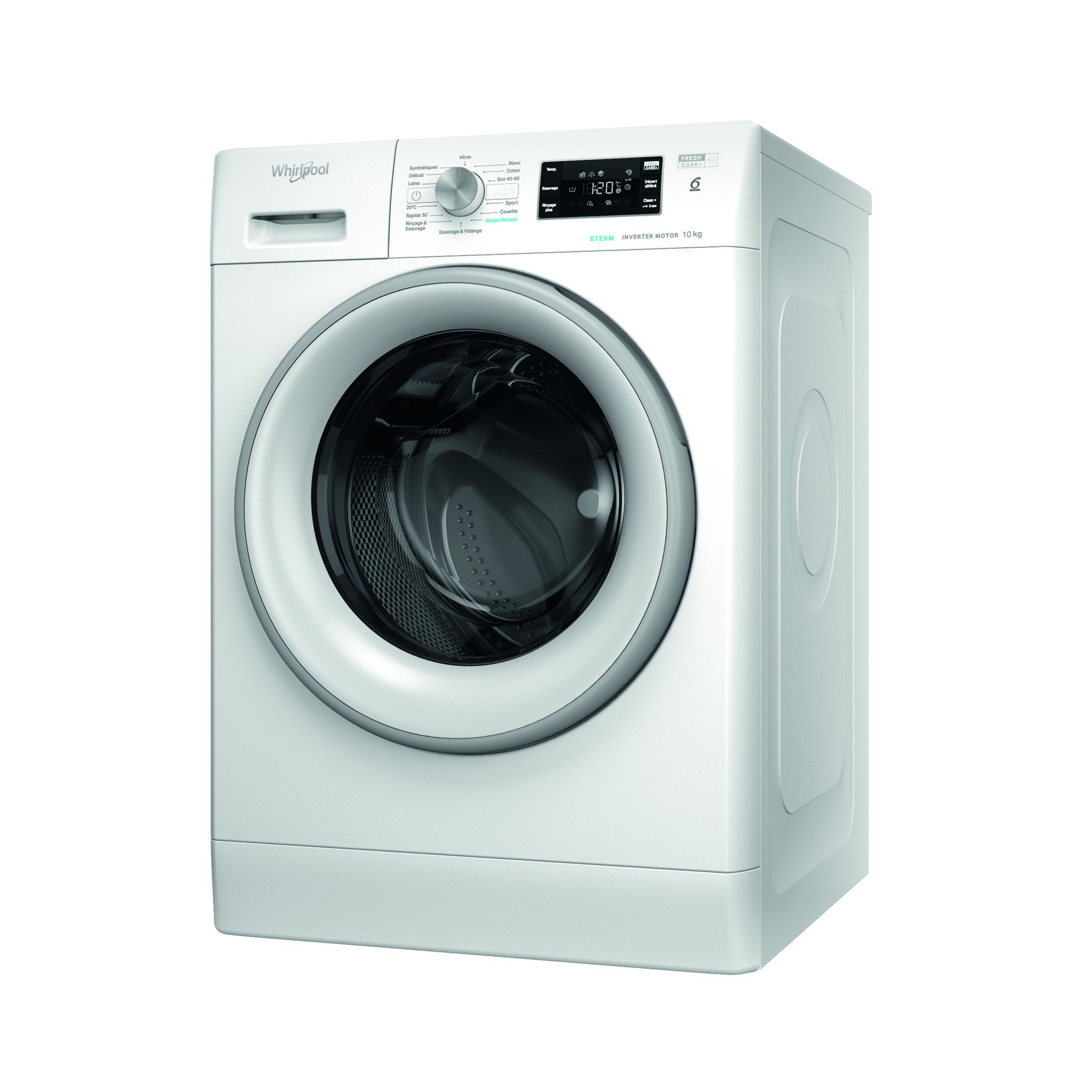 Voir la diapositive 9 : WHIRLPOOL Lave linge hublot à induction FFB10469SVFR, 10 kg, 1400 T/min, A