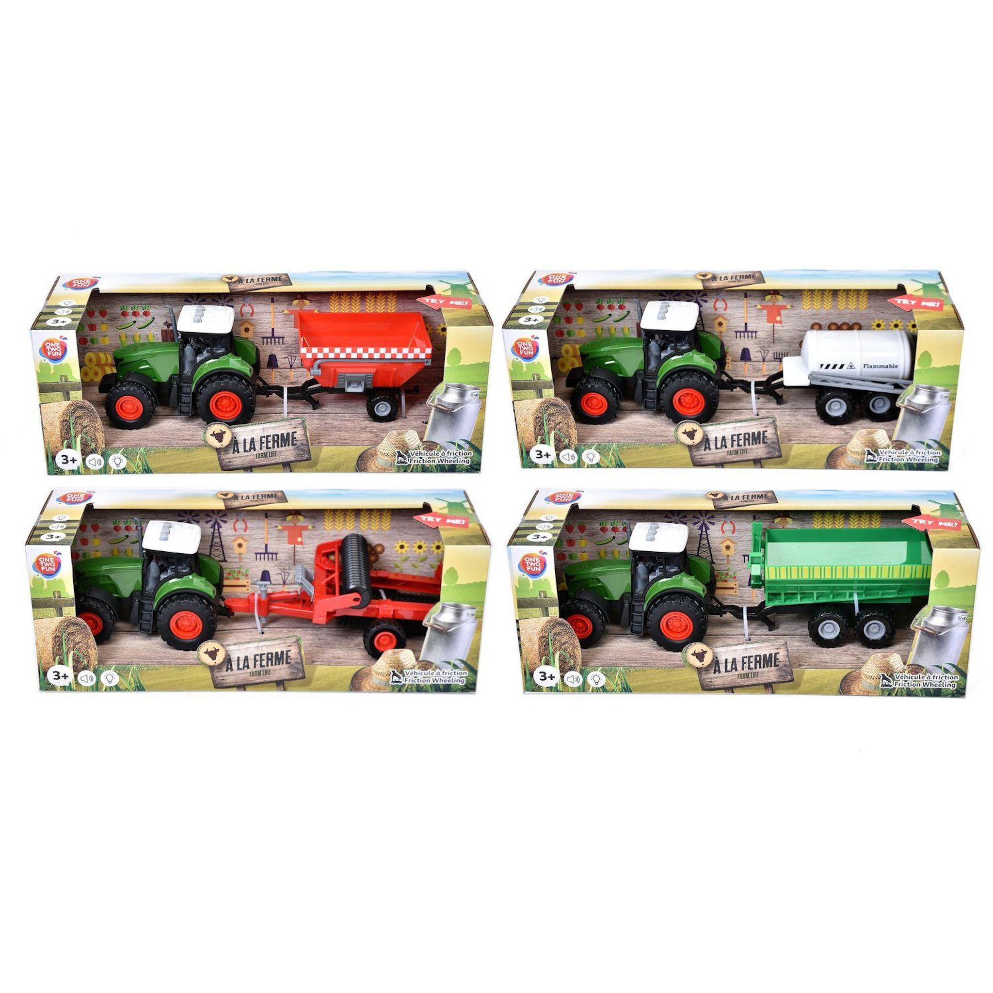 ONE TWO FUN Véhicule Tracteur Remorque Sons et Lumières