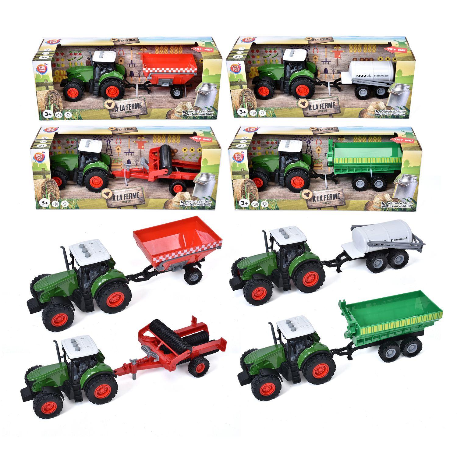 Voir la diapositive 2 : ONE TWO FUN Véhicule Tracteur Remorque Sons et Lumières