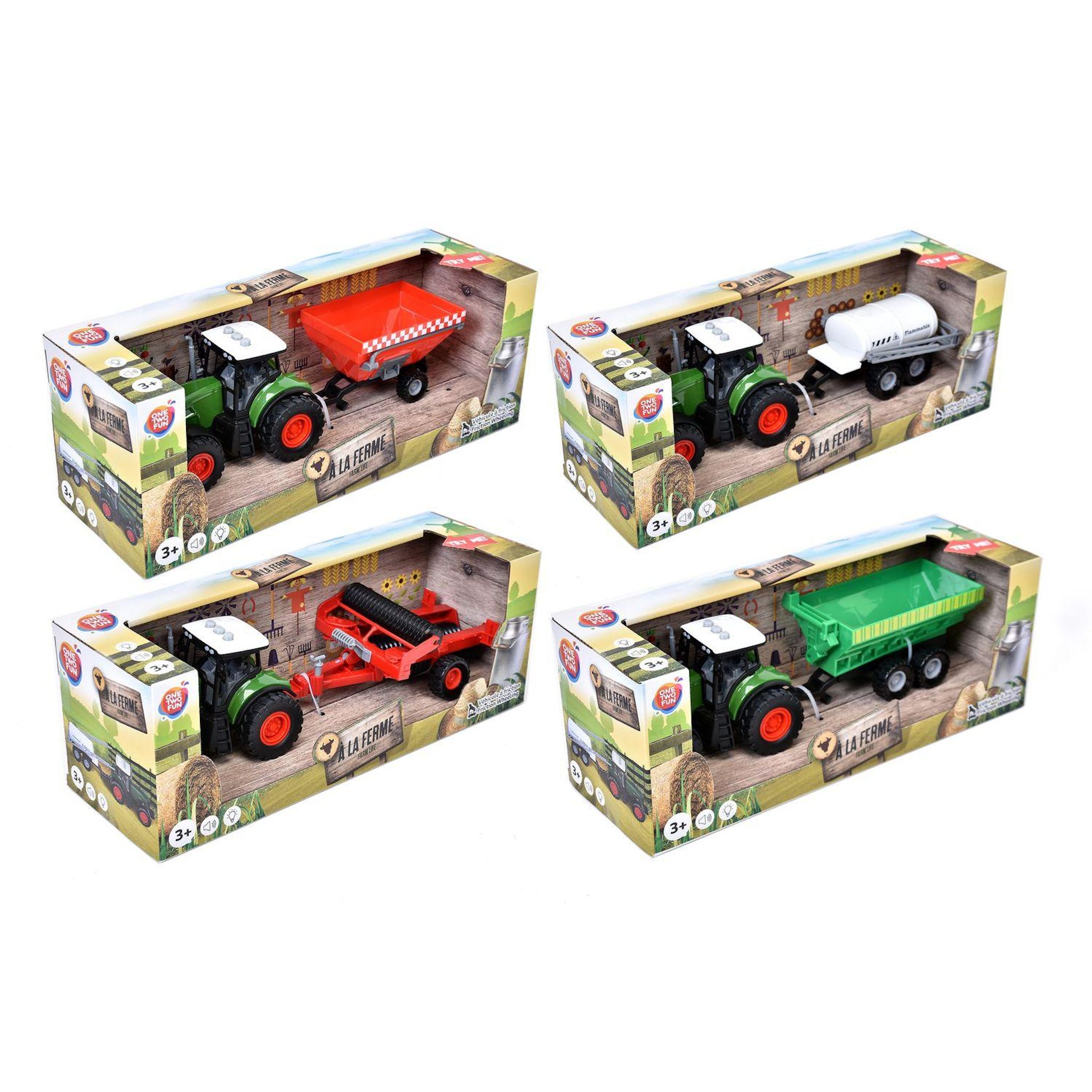 Voir la diapositive 3 : ONE TWO FUN Véhicule Tracteur Remorque Sons et Lumières