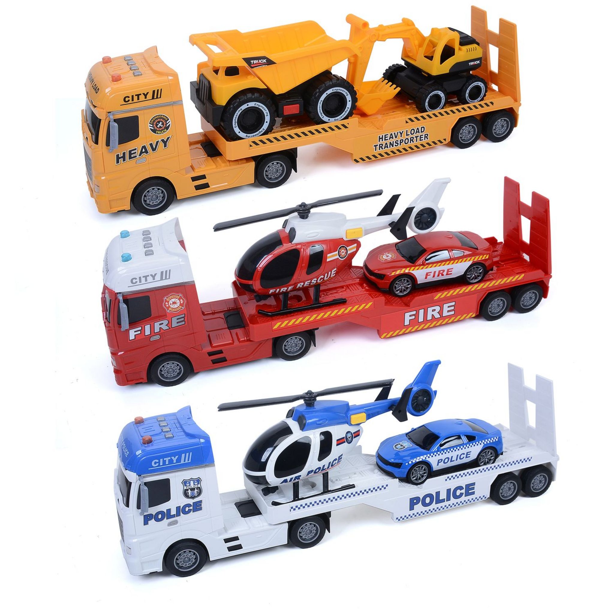 Voir la diapositive 2 : ONE TWO FUN Set de 3 véhicules