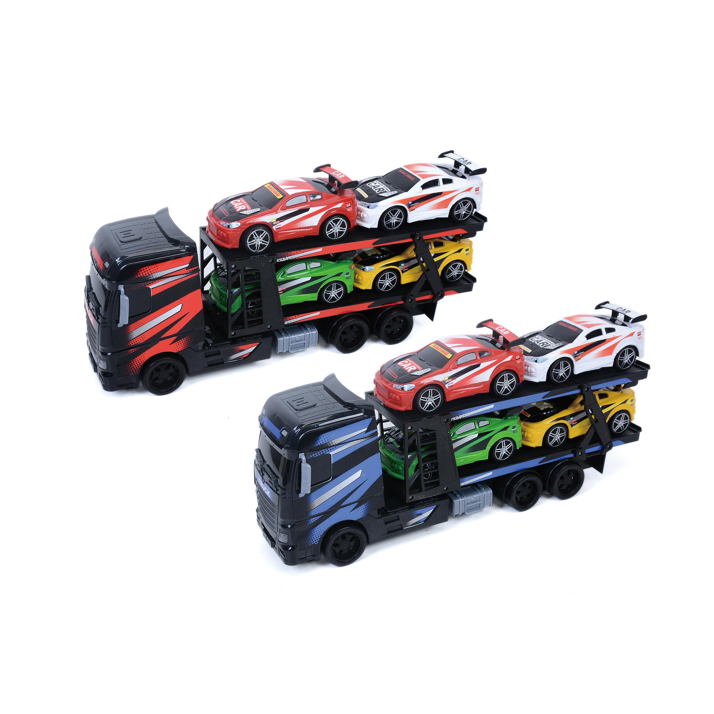 Voir la diapositive 2 : ONE TWO FUN Camion Transporteur 4 voitures