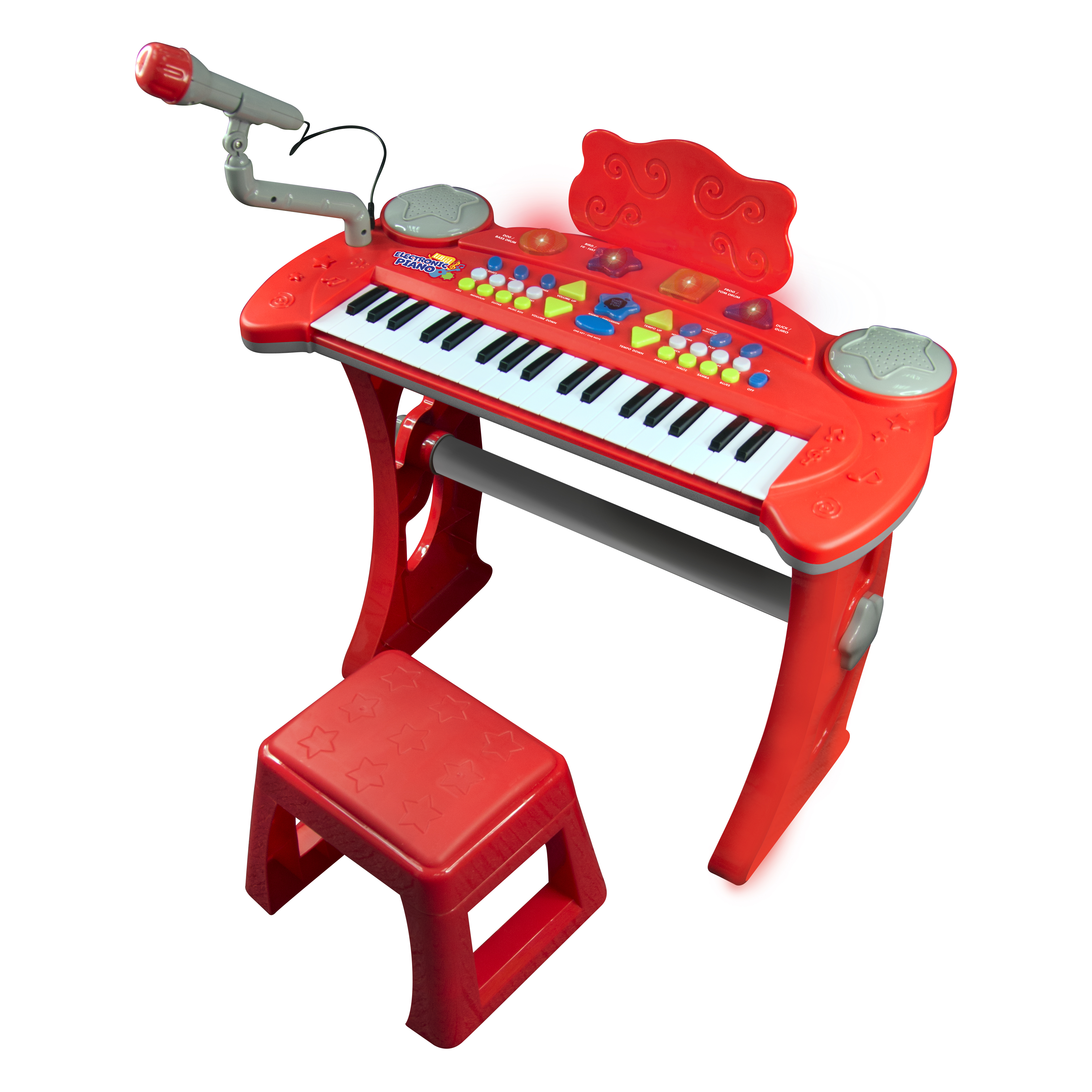 Voir la diapositive 2 : ONE TWO FUN Clavier et son micro rouge