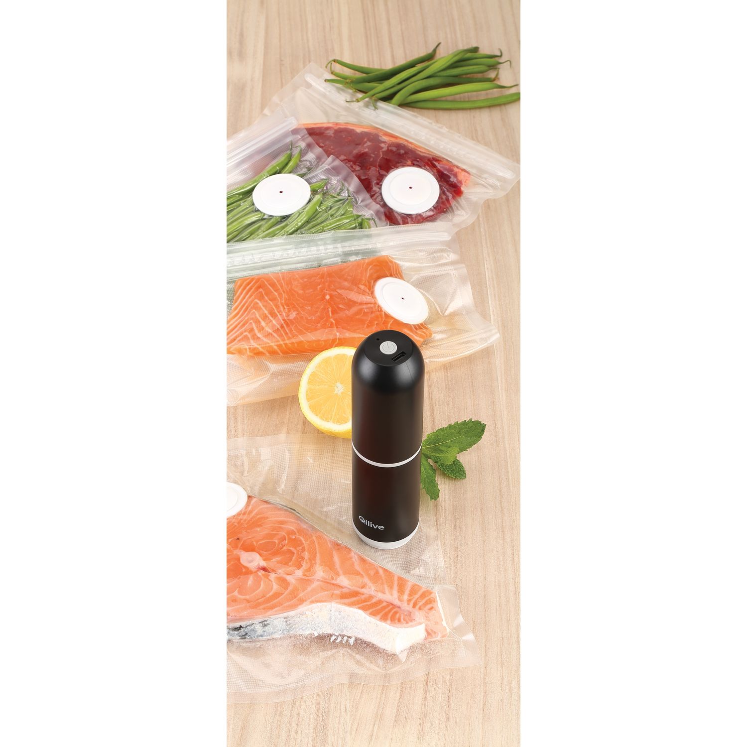 Voir la diapositive 3 : QILIVE Lot de 10 sachets sous vide à valve - Transparent