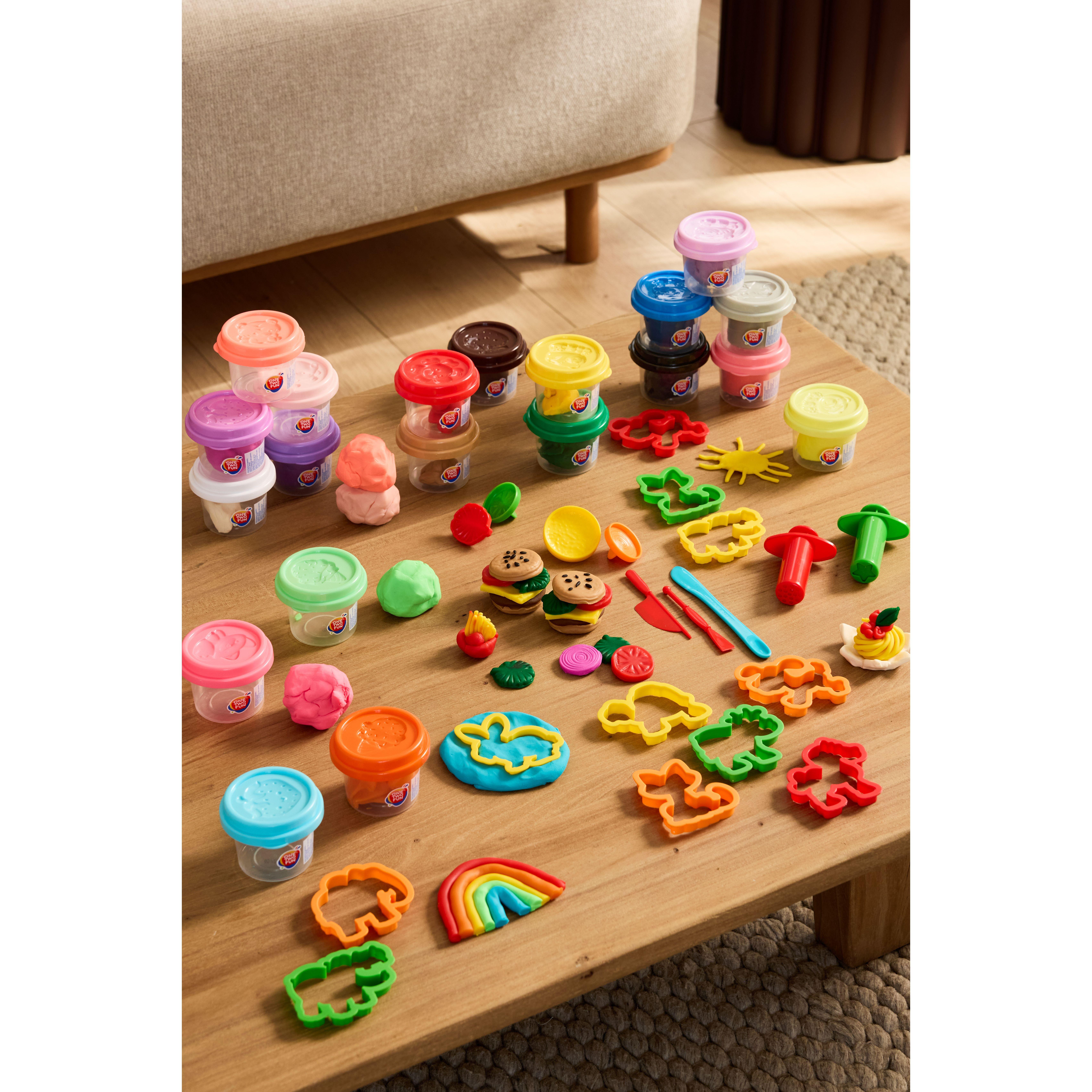 ONE TWO FUN Pack de 20 pots de Pâte à Modeler