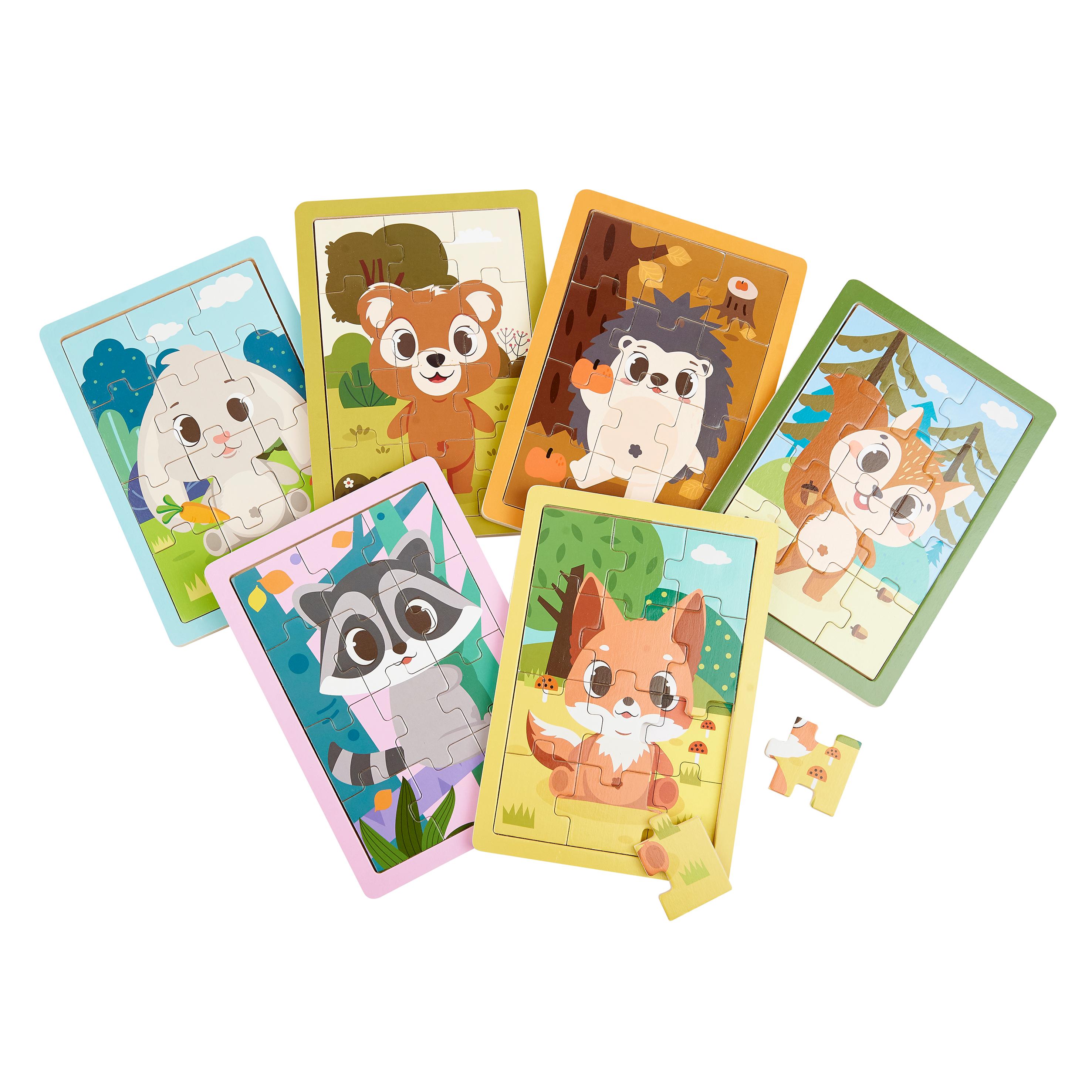 ONE TWO FUN Puzzle en bois Animal 12 pièces