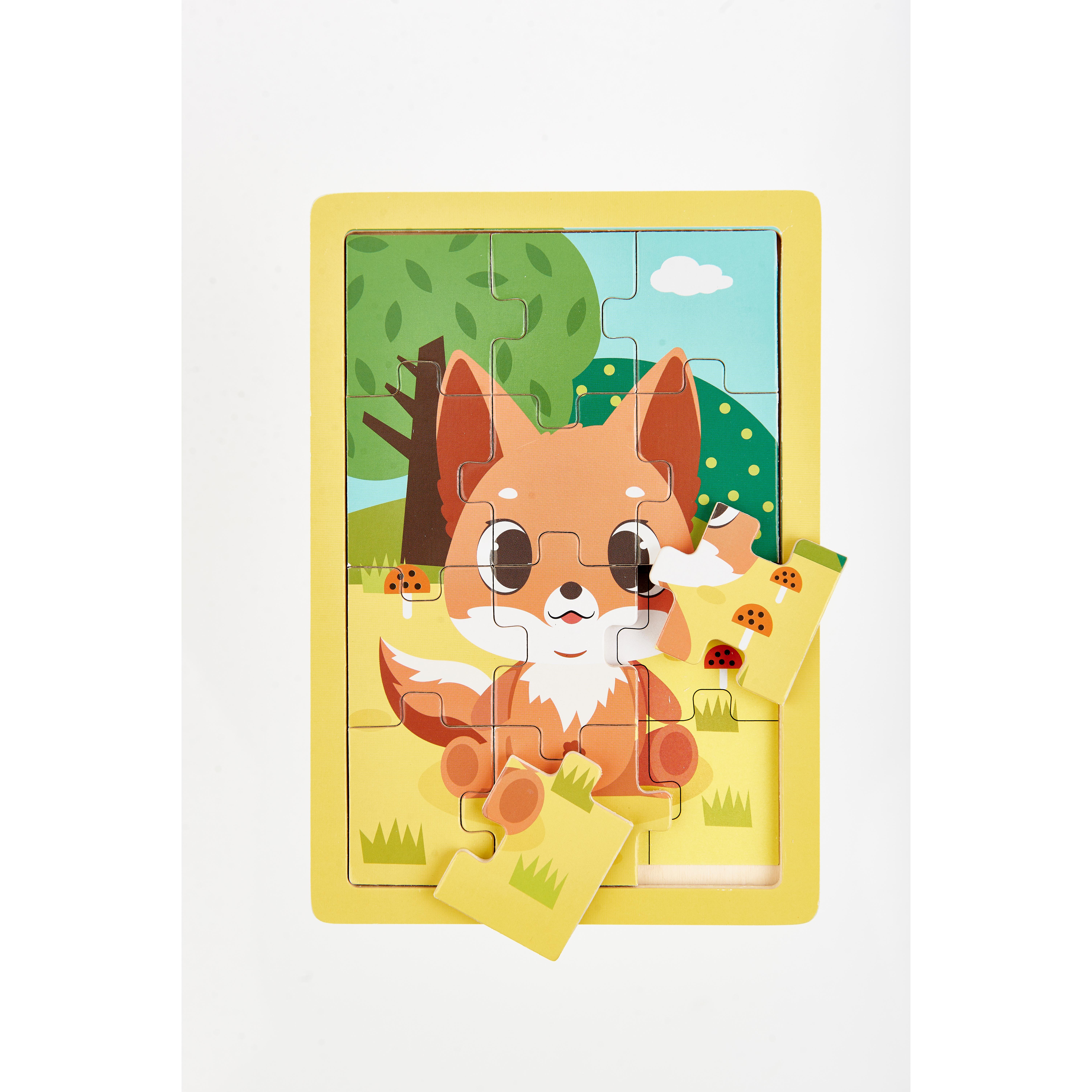 Voir la diapositive 2 : ONE TWO FUN Puzzle en bois Animal 12 pièces