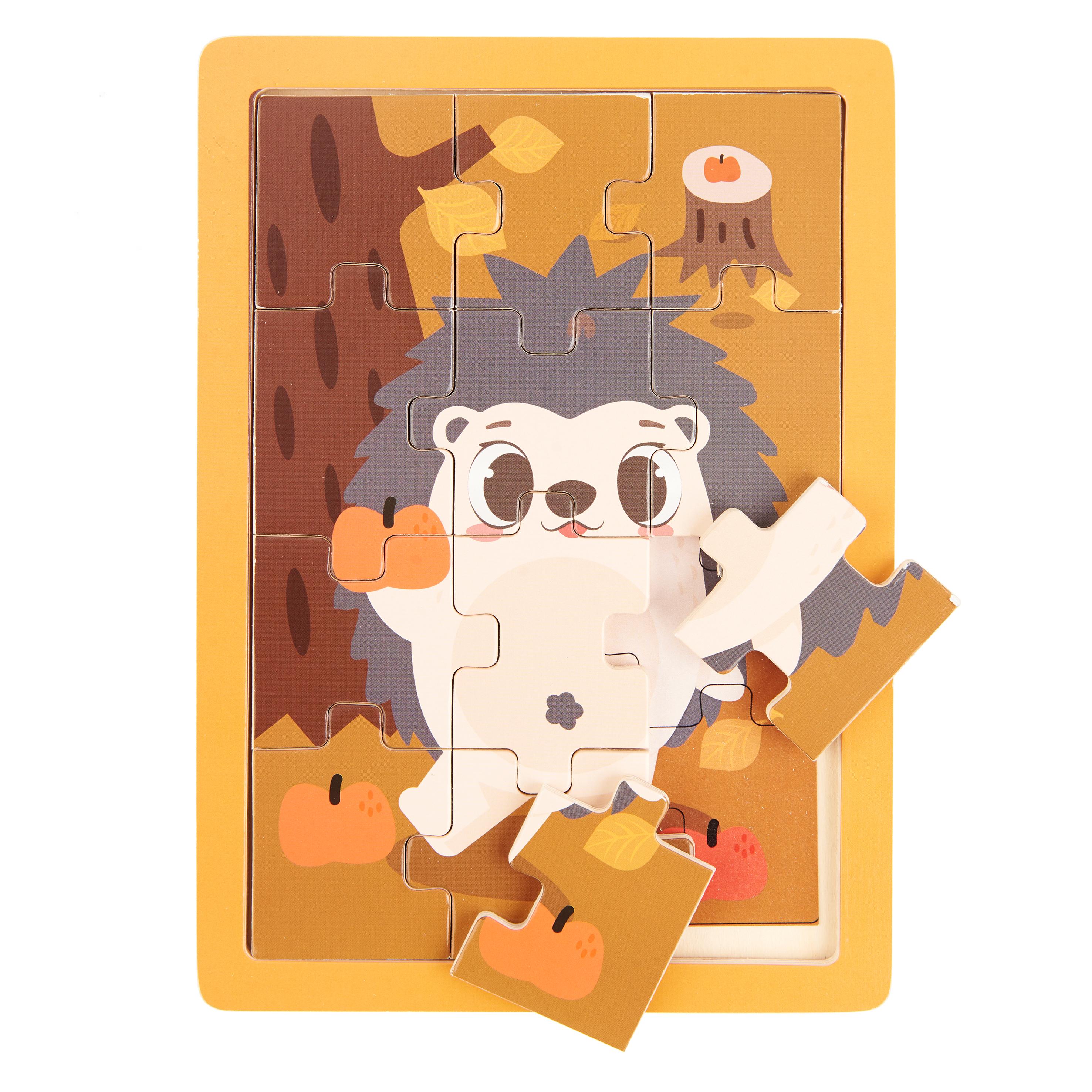 Voir la diapositive 3 : ONE TWO FUN Puzzle en bois Animal 12 pièces