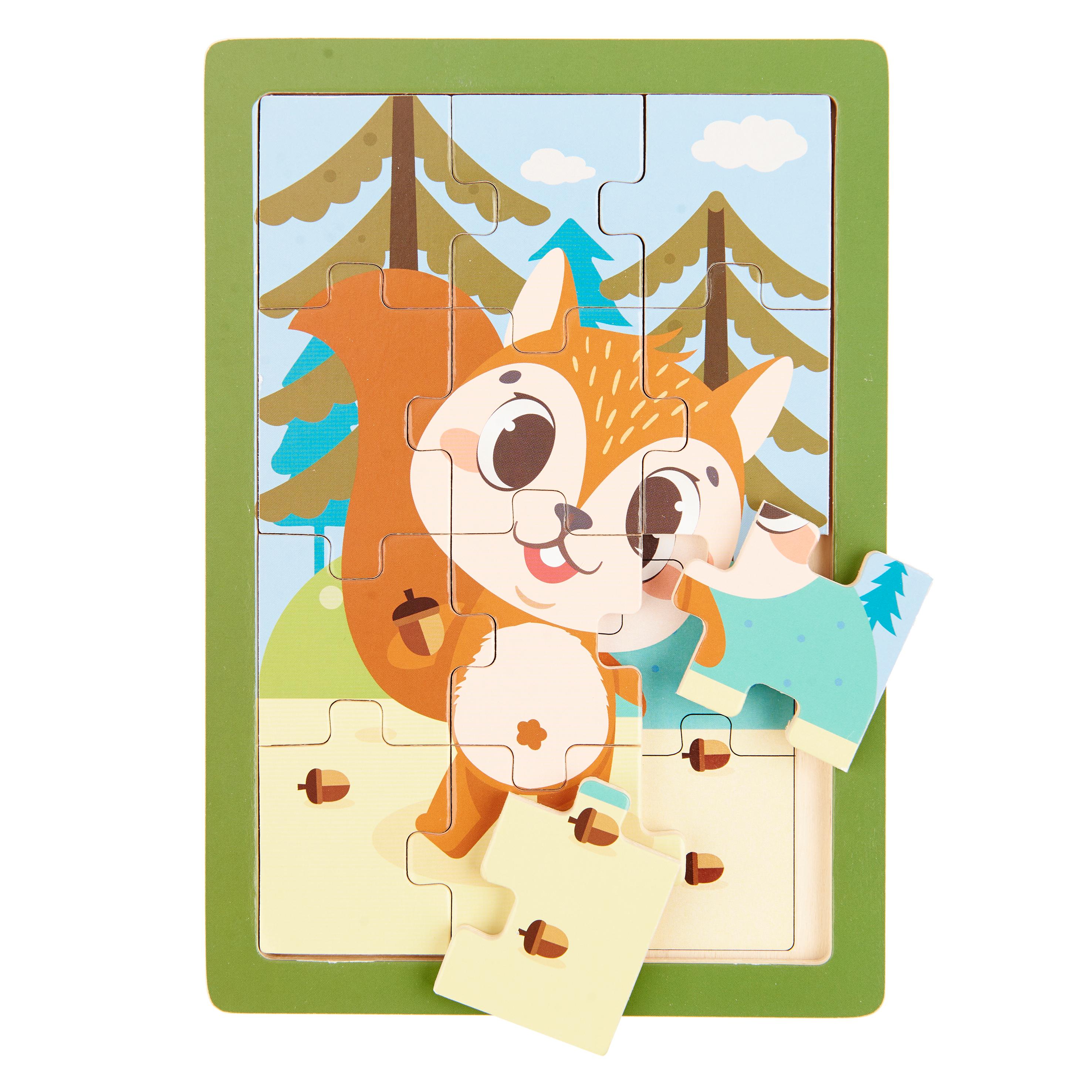 Voir la diapositive 4 : ONE TWO FUN Puzzle en bois Animal 12 pièces