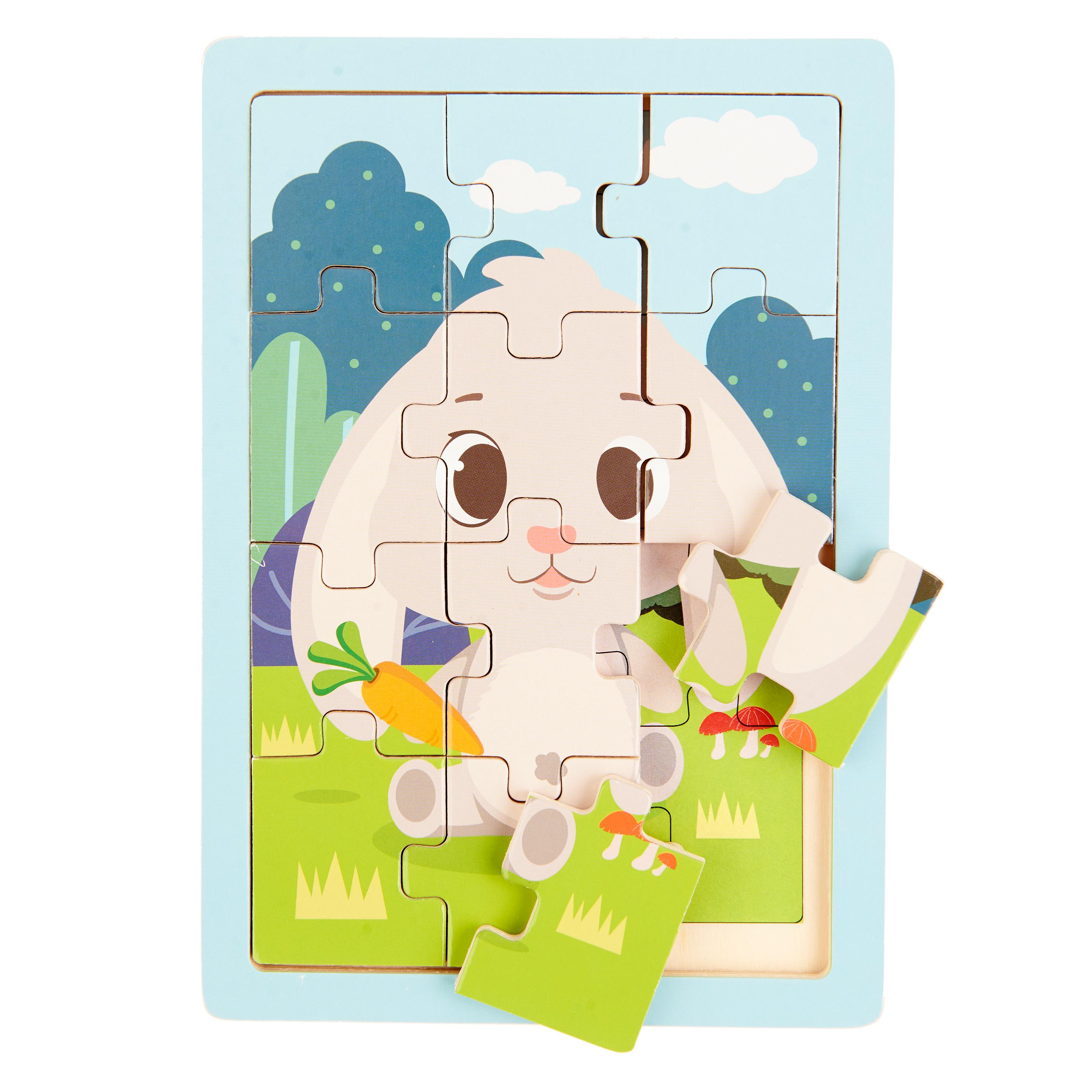 Voir la diapositive 5 : ONE TWO FUN Puzzle en bois Animal 12 pièces