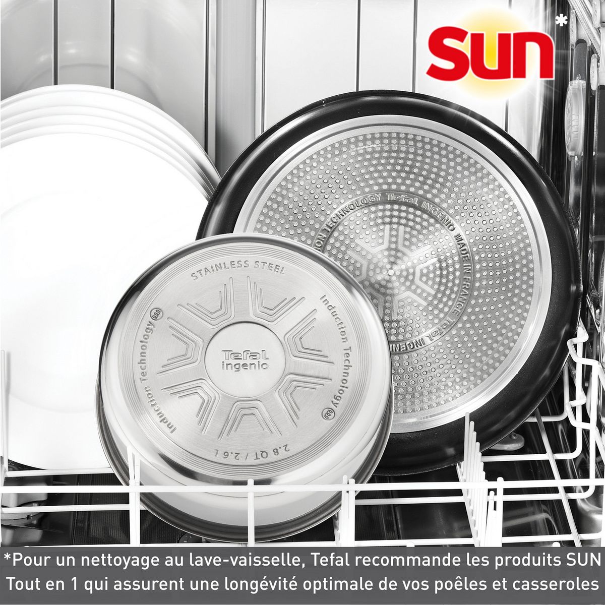 TEFAL Batterie de cuisine induction 5 pièces INGENIO GENEROUS - Noir