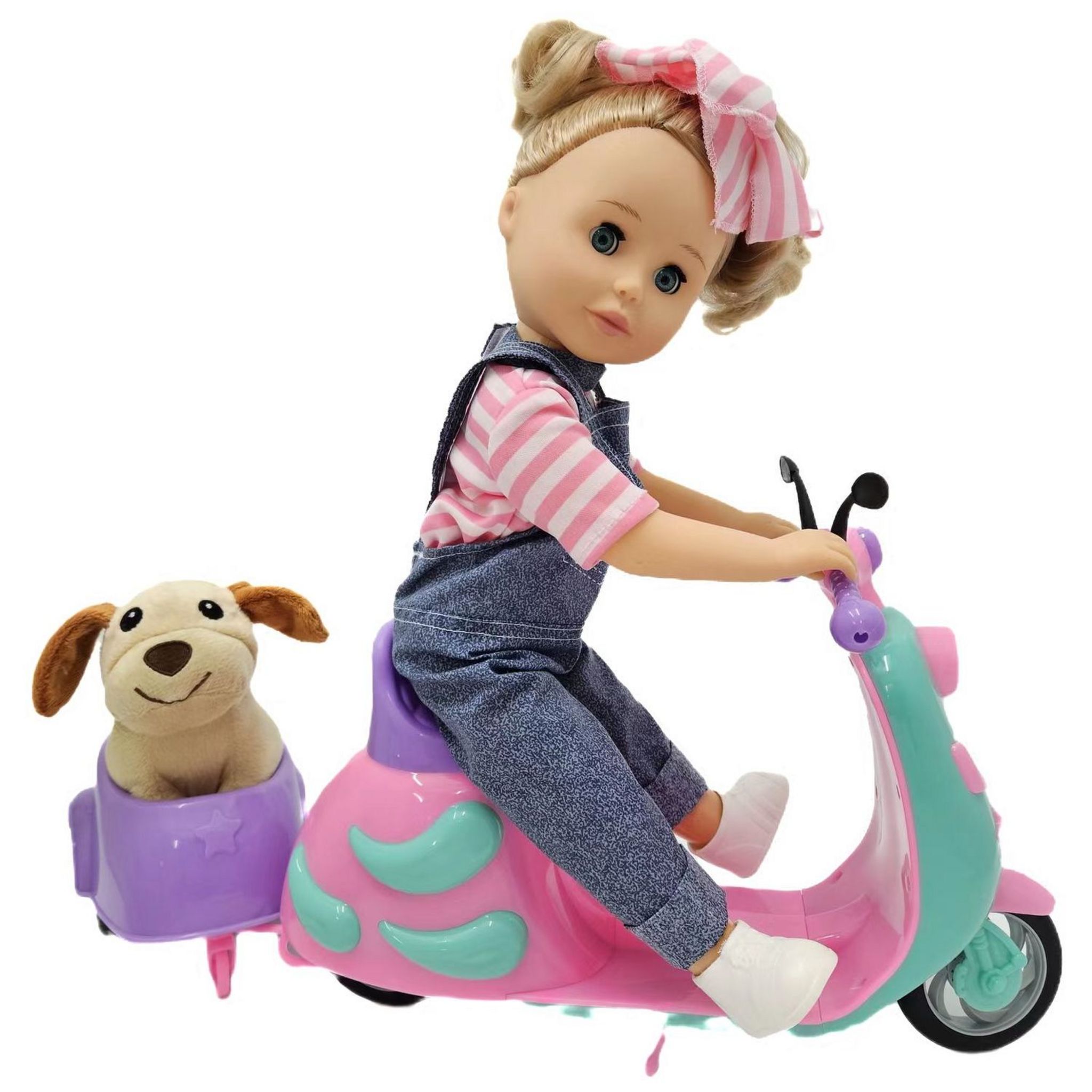 Voir la diapositive 3 : ONE TWO FUN Poupée avec Scooter Vespa 46cm