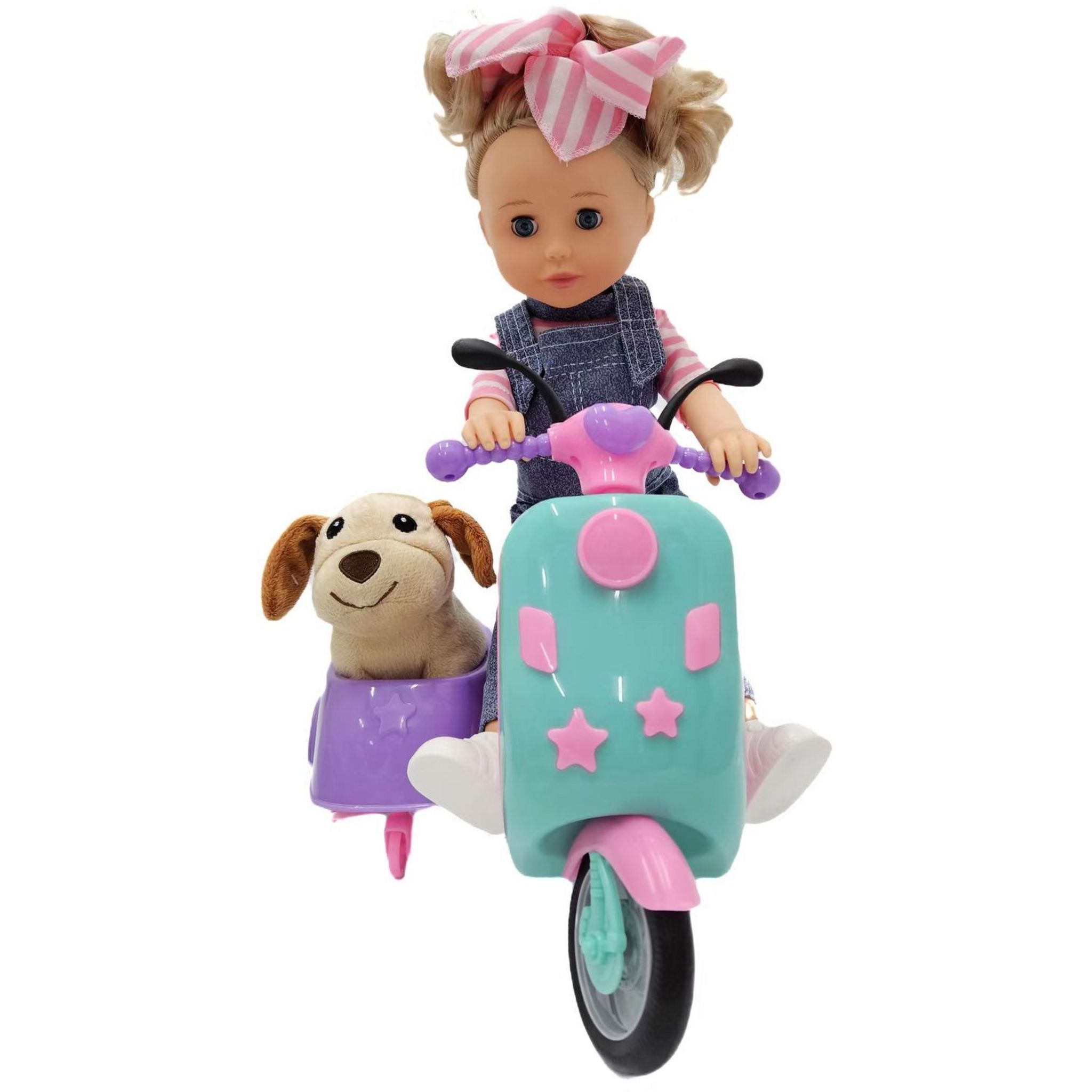 Voir la diapositive 4 : ONE TWO FUN Poupée avec Scooter Vespa 46cm