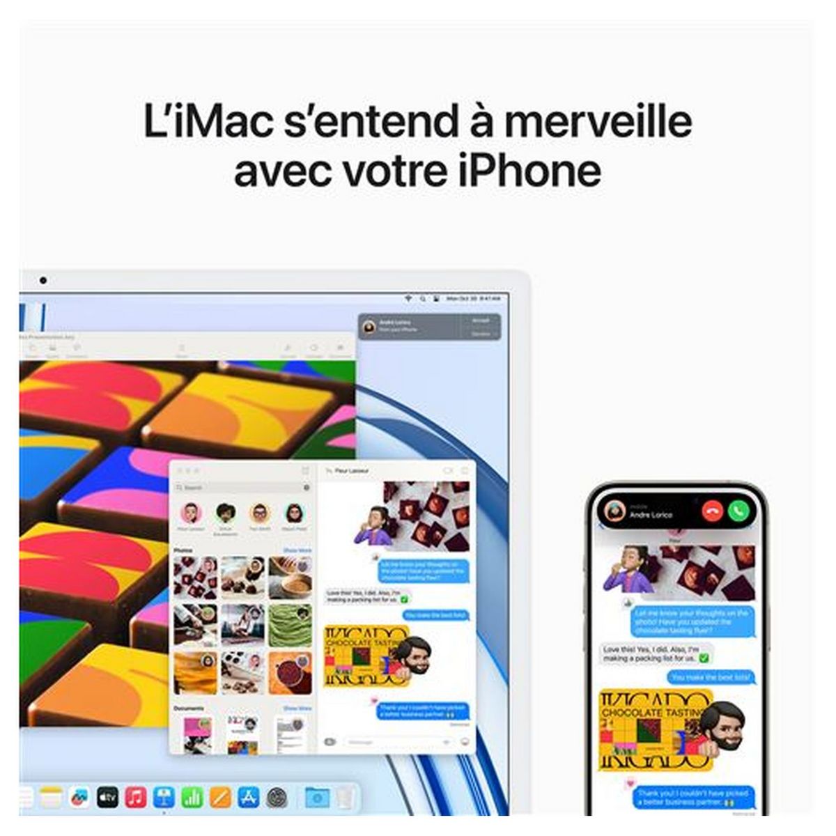 APPLE iMac 24" écran Rétina 4,5K 256Go SSD 8Go RAM Puce M3 - Silver