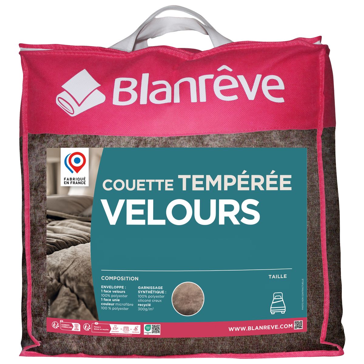 Couette Tempérée velours 300g/m²