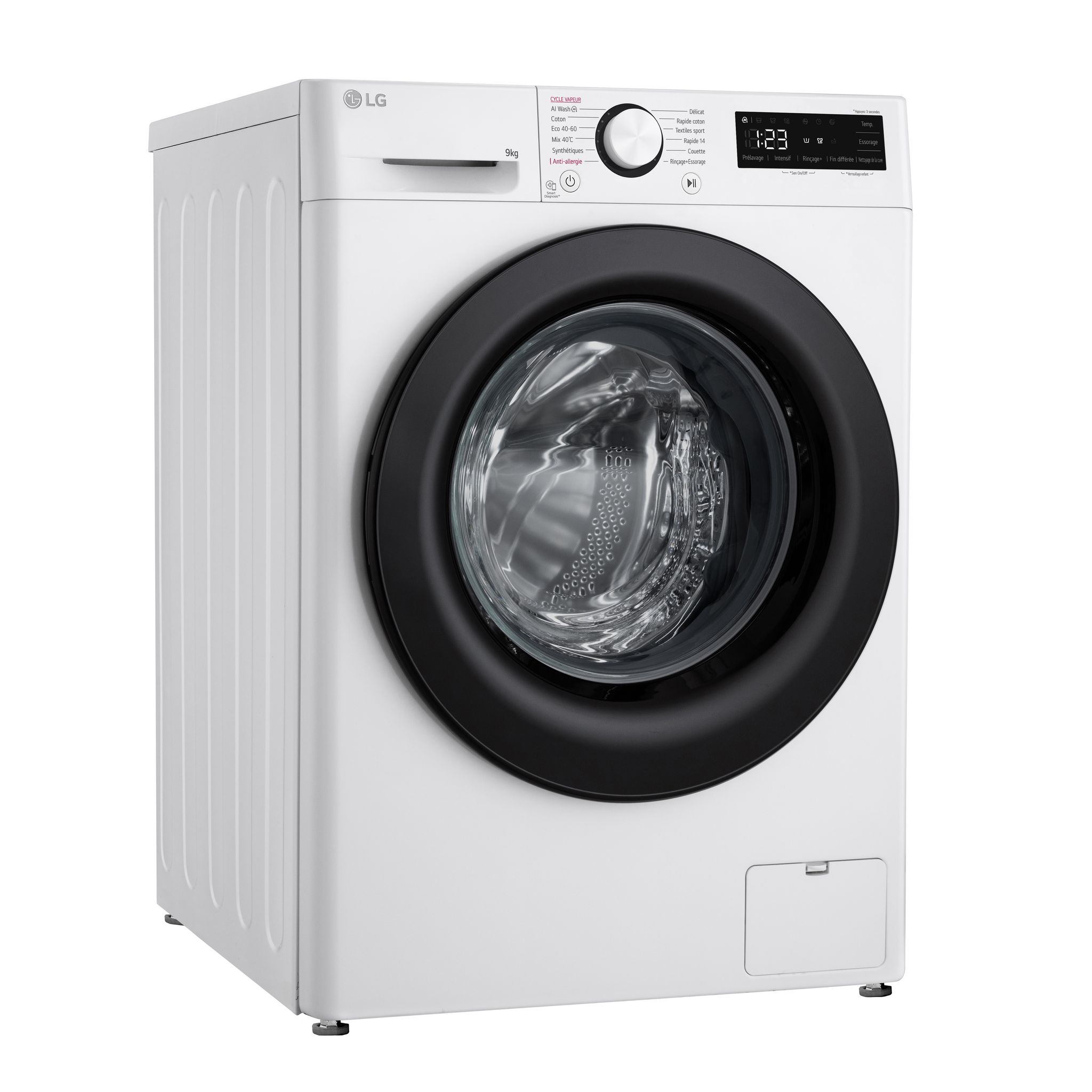 Voir la diapositive 2 : LG Lave linge hublot à induction F94R35WHS, 9 kg, 1400 T/min, A