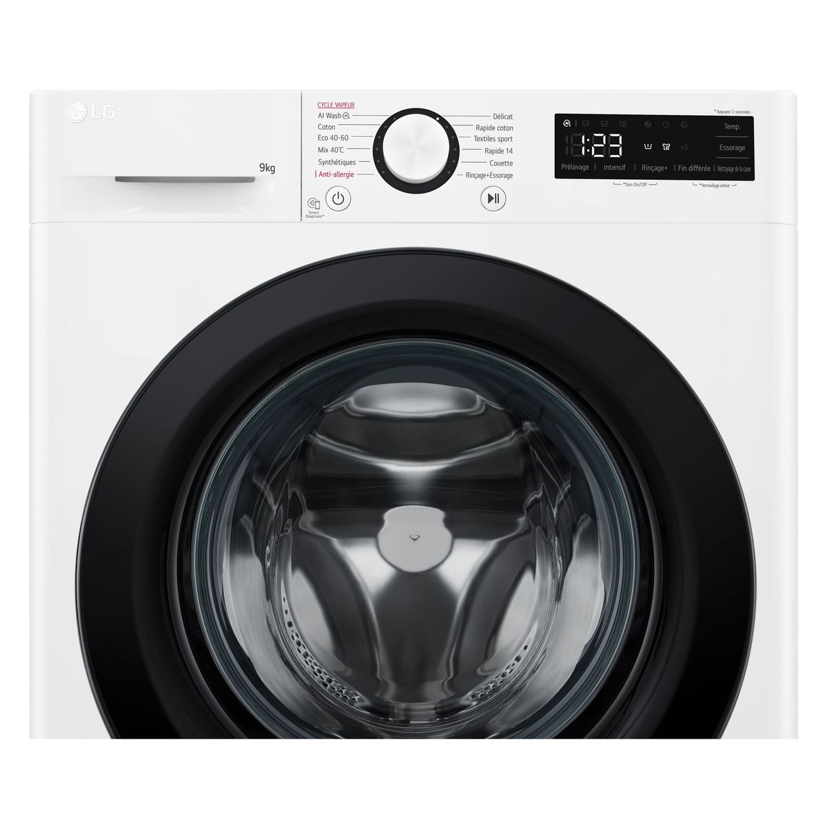 LG Lave linge hublot à induction F94R35WHS, 9 kg, 1400 T/min, A