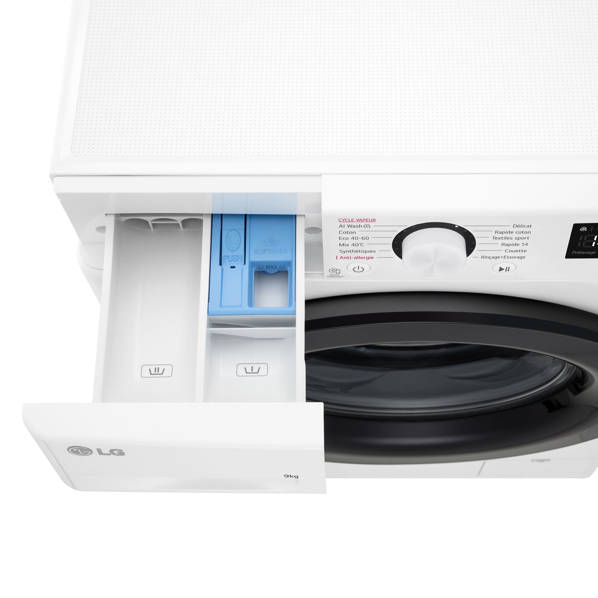 Voir la diapositive 6 : LG Lave linge hublot à induction F94R35WHS, 9 kg, 1400 T/min, A