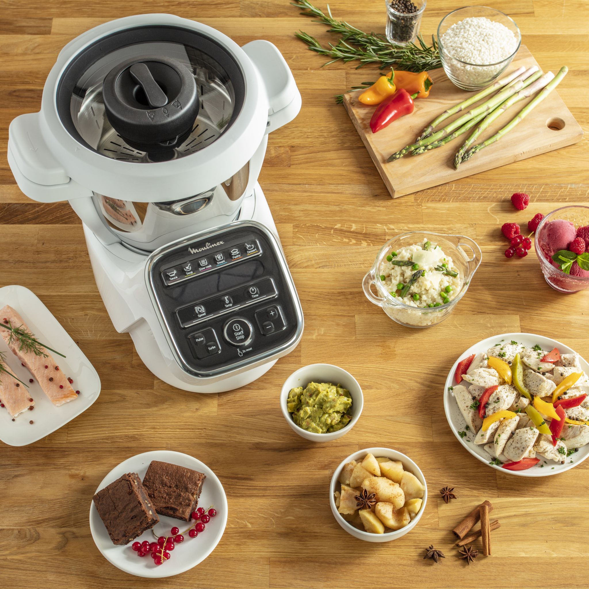 Voir la diapositive 5 : MOULINEX Robot cuiseur multifonction Companion XL HF80DB10 - Blanc