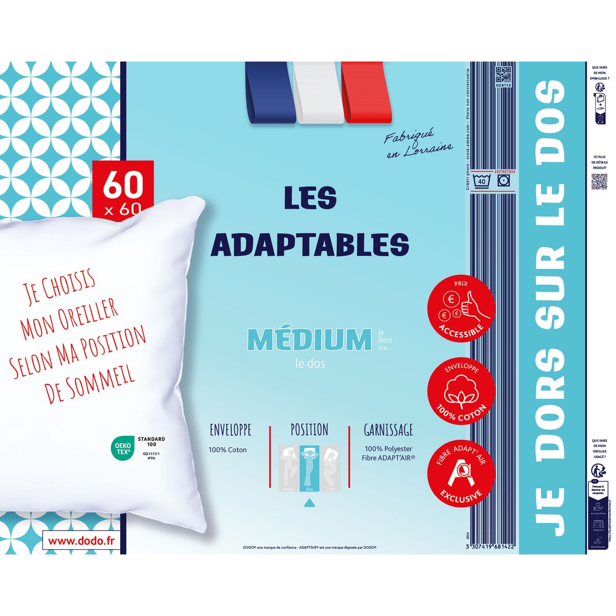 DODO Oreiller Medium Adaptables 500g