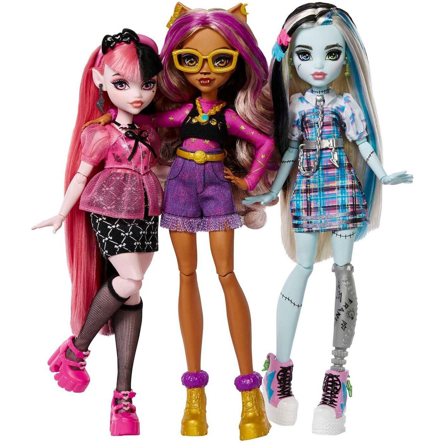 Voir la diapositive 2 : MATTEL Coffret mes 3 poupées Monster High