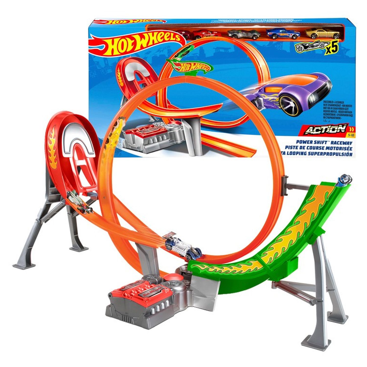 Voir la diapositive 2 : MATTEL Circuit Action Double Loop HotWheels
