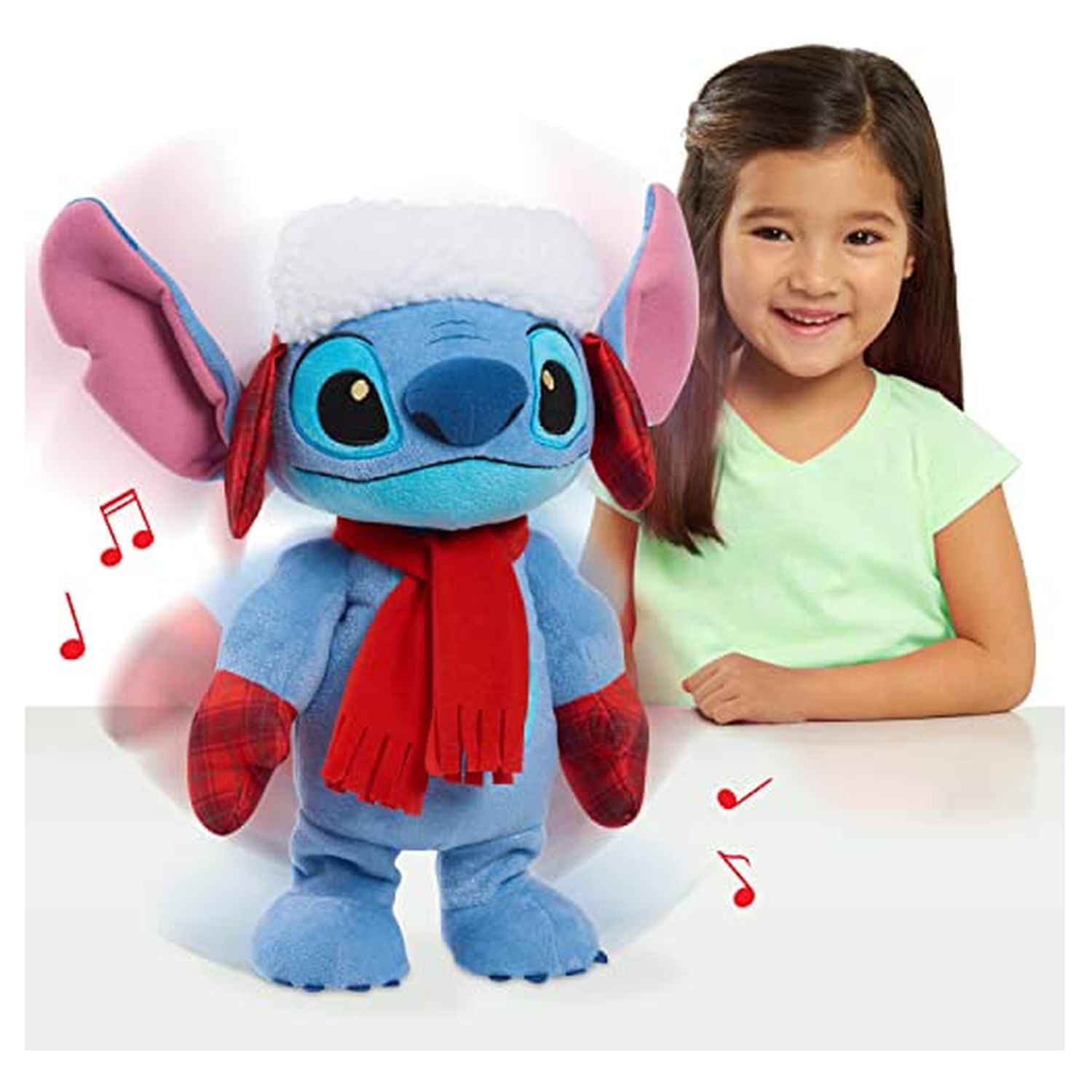Voir la diapositive 2 : Peluche Stitch Noel qui danse - 14.5 pouces