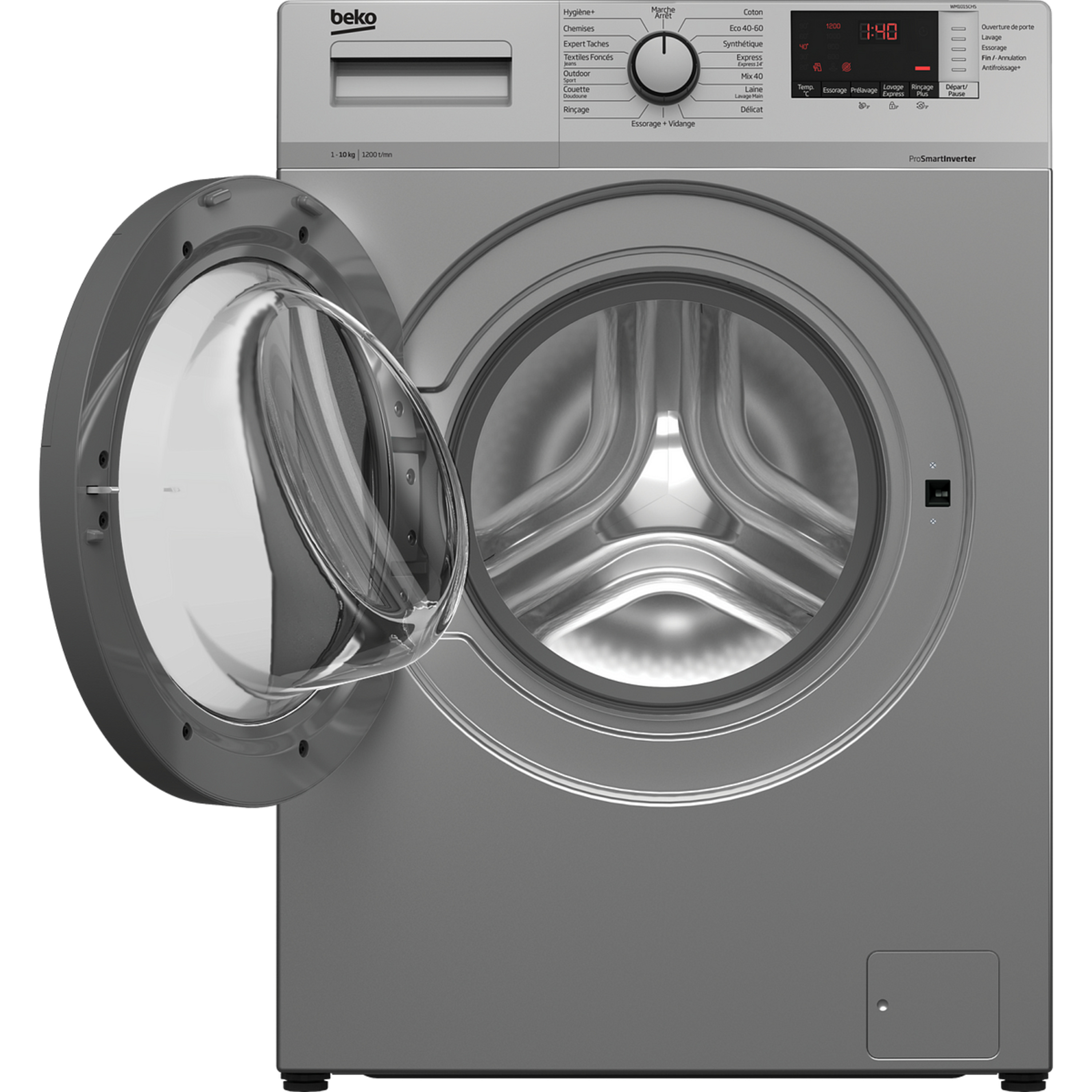 Voir la diapositive 2 : BEKO Lave linge hublot à induction  WM1015CHS, 10 kg, 1200 T/min, B