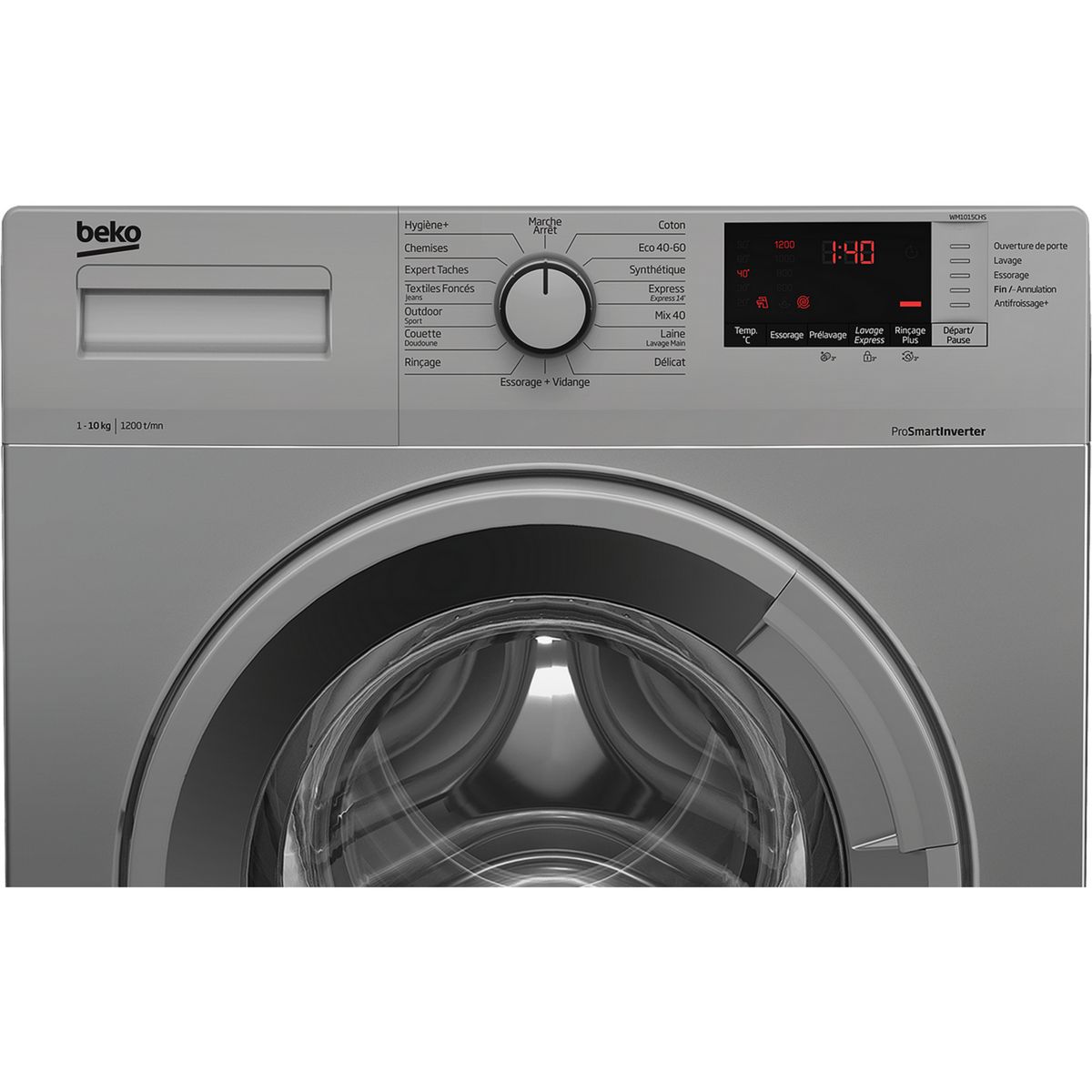 BEKO Lave linge hublot à induction  WM1015CHS, 10 kg, 1200 T/min, B
