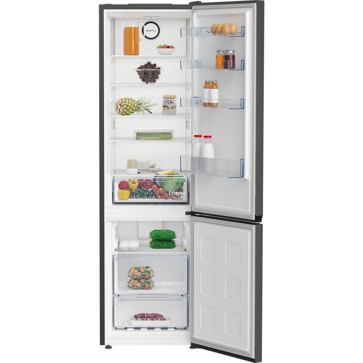 BEKO Réfrigérateur combiné B1RCNE404G, 355 L, Froid ventilé No Frost, E