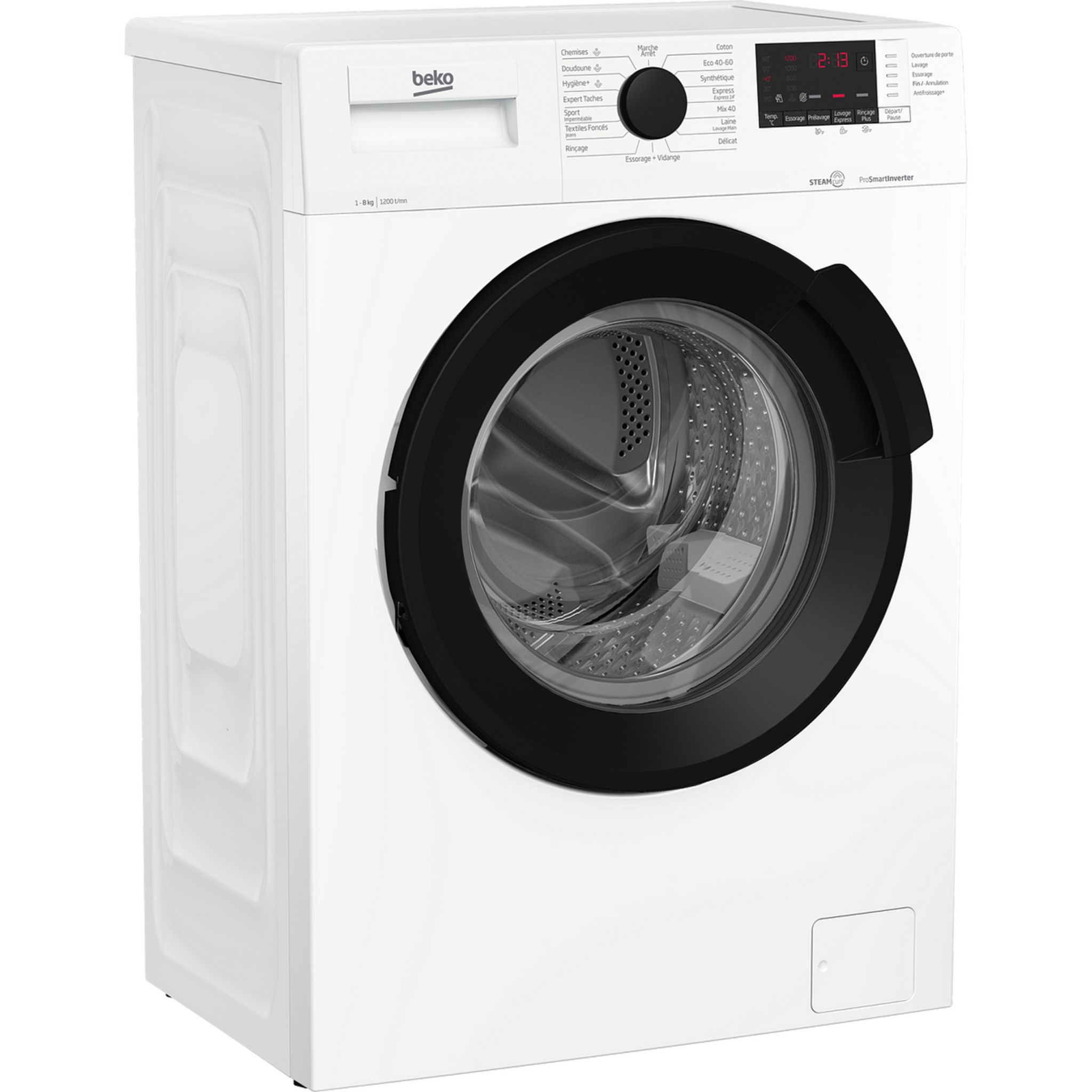 Voir la diapositive 3 : BEKO Lave linge hublot à induction WUV82221BW, 8 kg, 1200 T/min, A