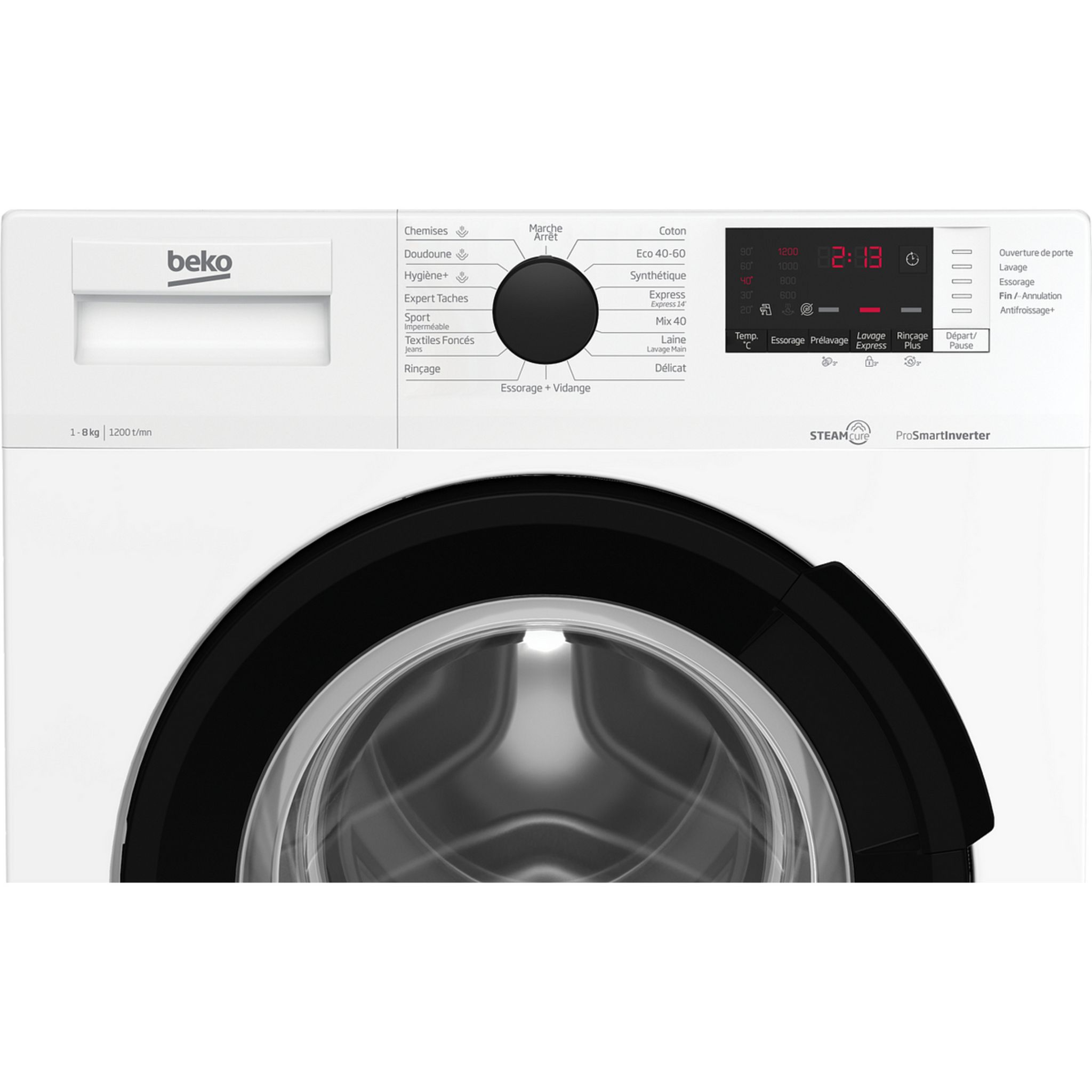 Voir la diapositive 4 : BEKO Lave linge hublot à induction WUV82221BW, 8 kg, 1200 T/min, A