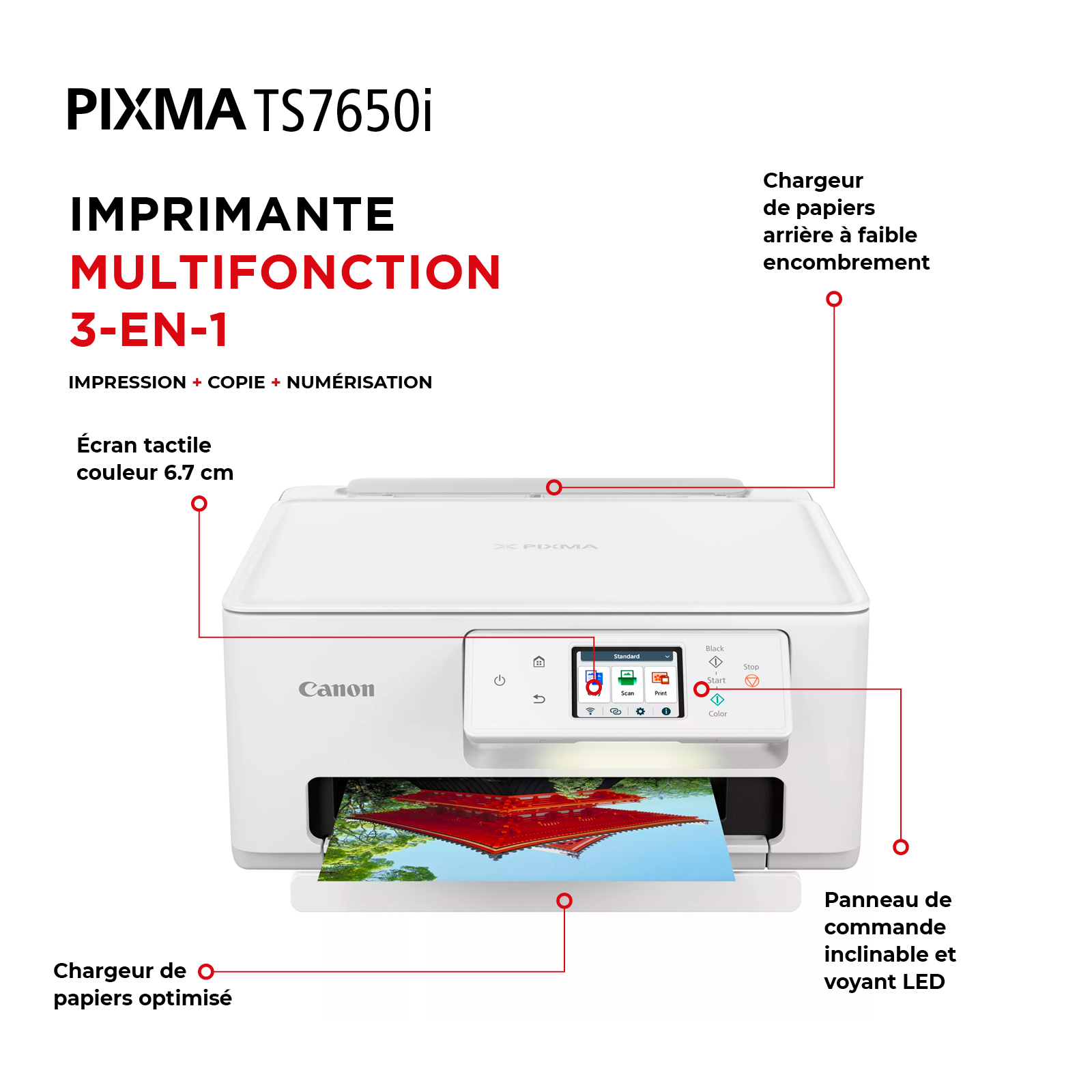 Voir la diapositive 3 : CANON Imprimante multifonction TS7650I - Blanc