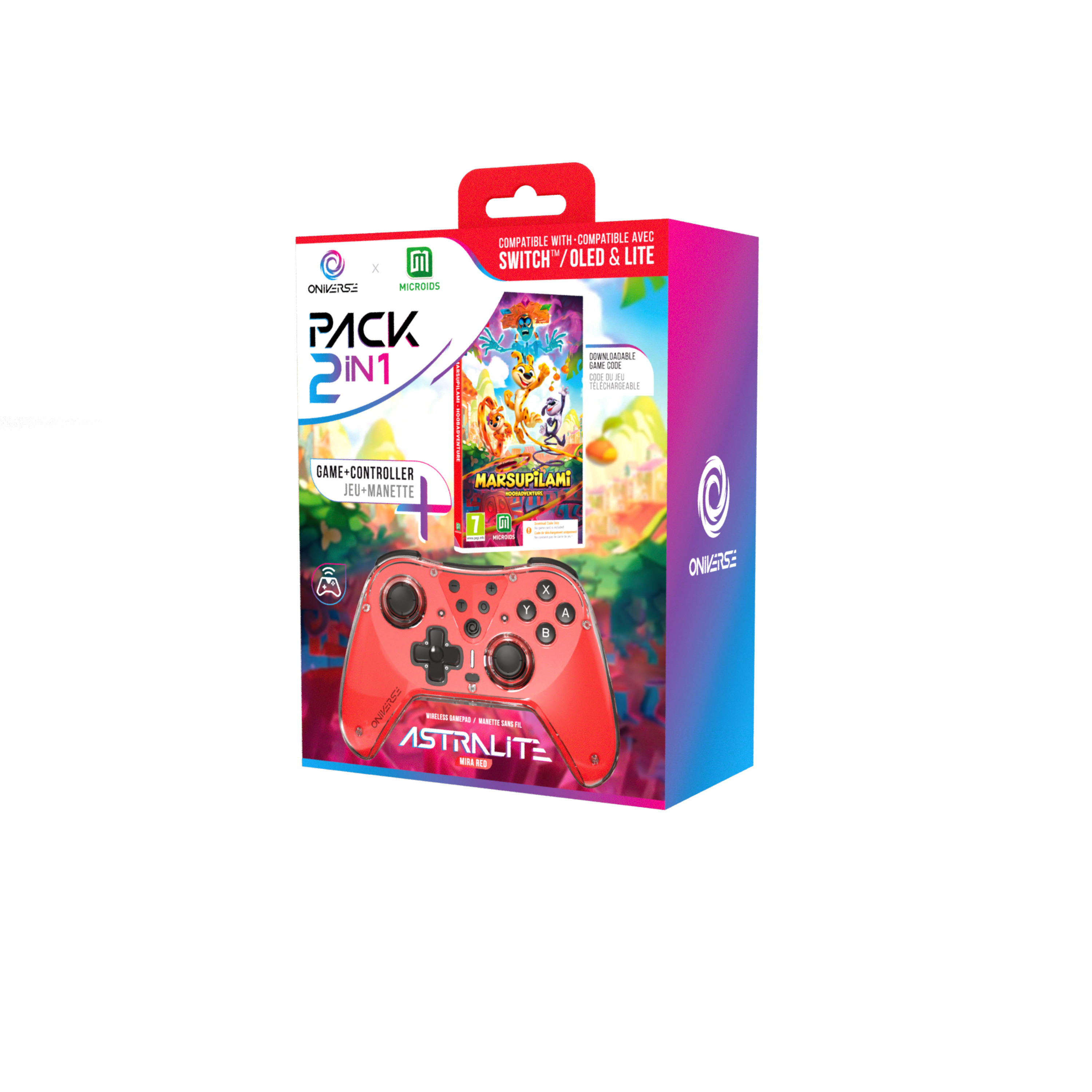 Voir la diapositive 2 : ONIVERSE Pack Marsupilami Hoobadventure + Manette de jeu Nintendo Switch - Code de Téléchargement