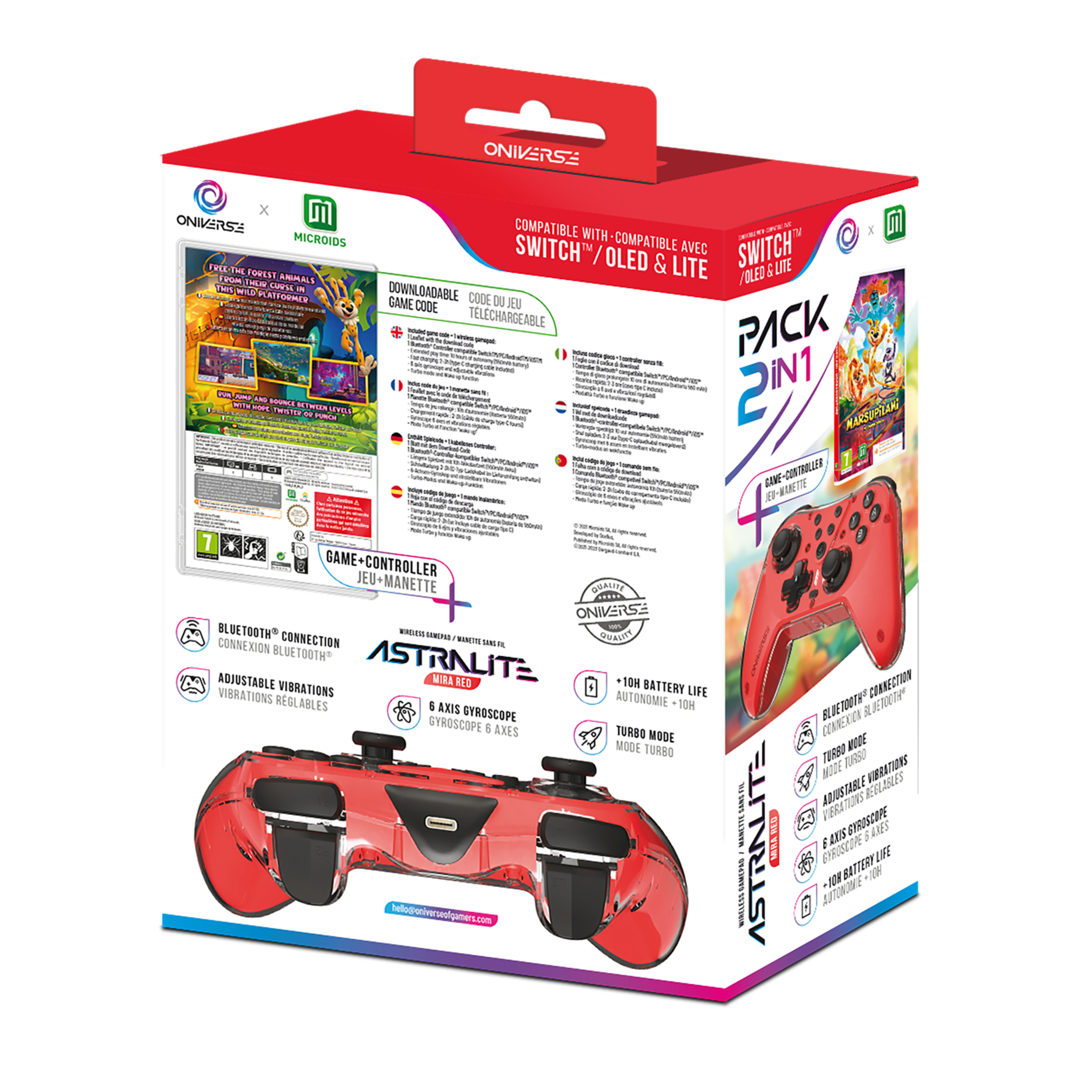 Voir la diapositive 4 : ONIVERSE Pack Marsupilami Hoobadventure + Manette de jeu Nintendo Switch - Code de Téléchargement