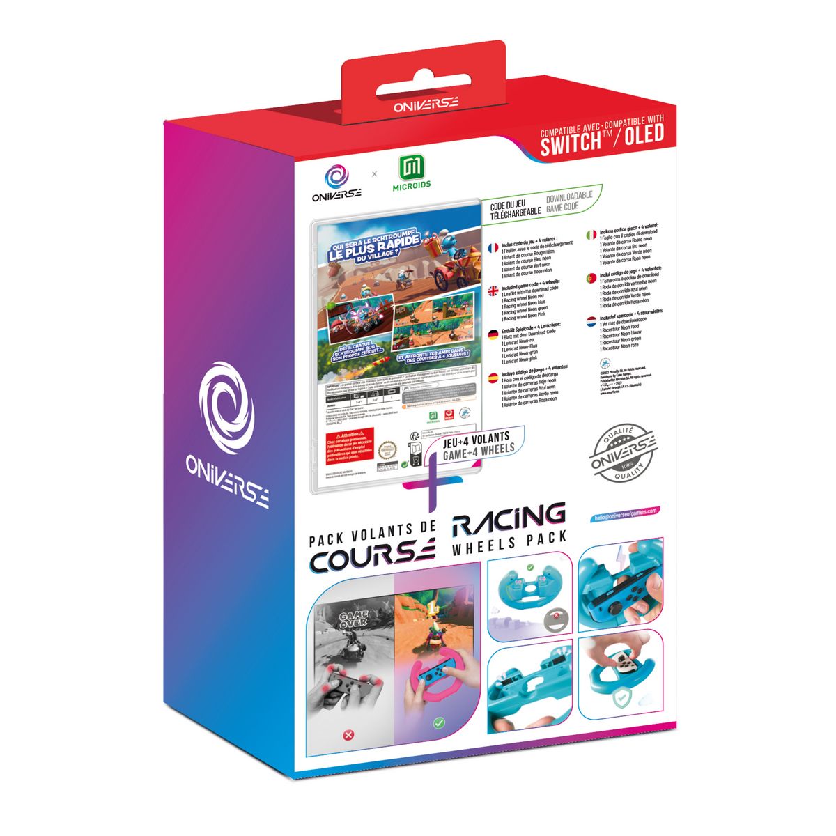 ONIVERSE Pack Schtroumpfs Kart + 4 Volants Nintendo Switch - Code de Téléchargement