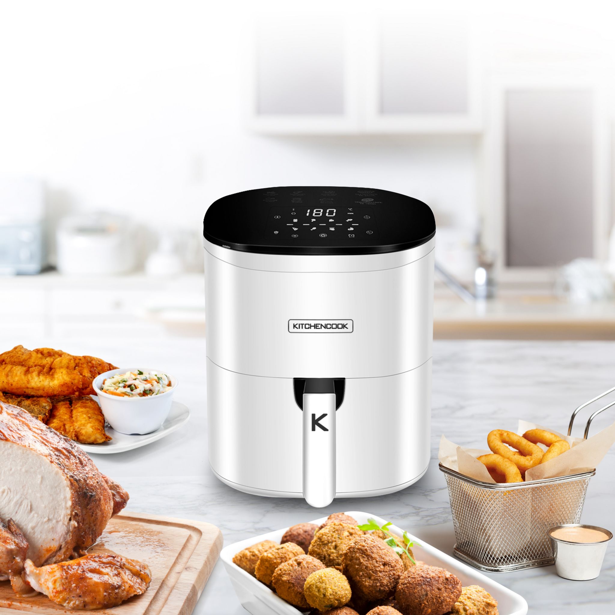 Voir la diapositive 2 : KITCHENCOOK Friteuse sans huile à air chaud AIRMED6 - Blanc