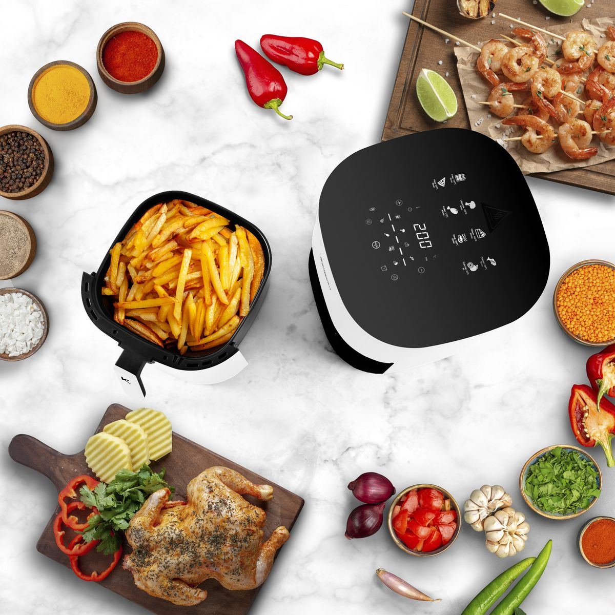 KITCHENCOOK Friteuse sans huile à air chaud AIRMED6 - Blanc