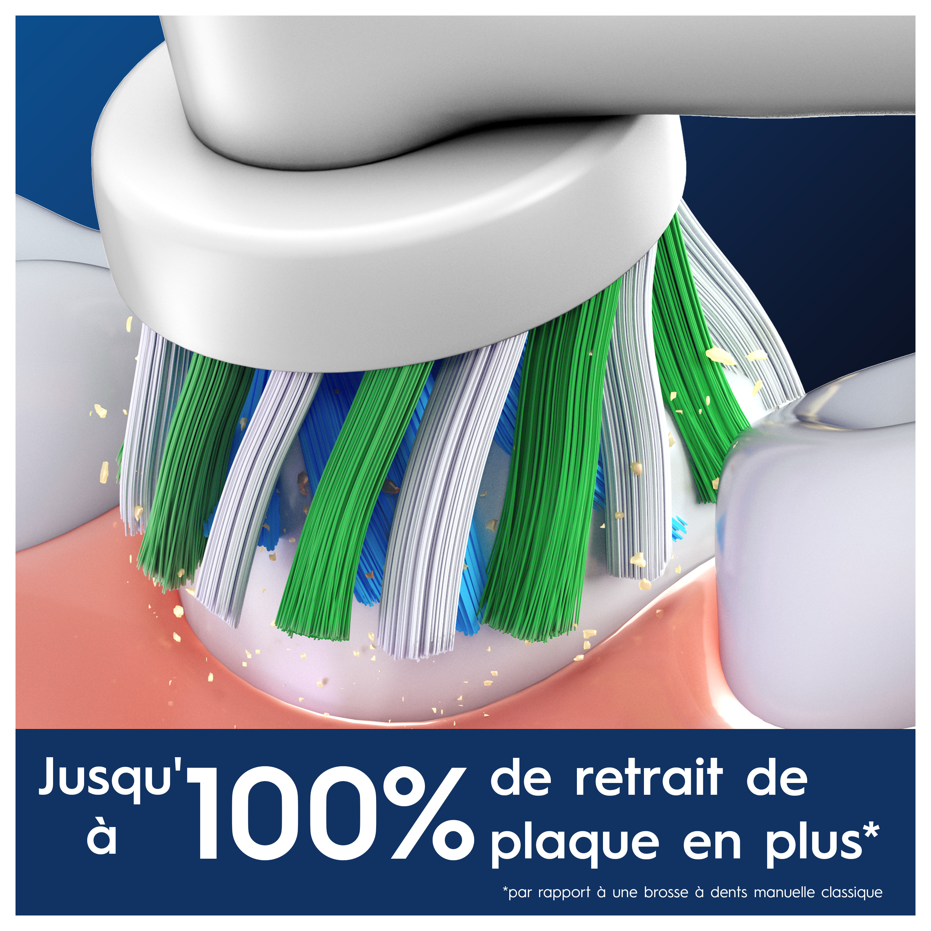 Voir la diapositive 3 : ORAL-B Lot de 8 brossettes Cross Action - Blanc