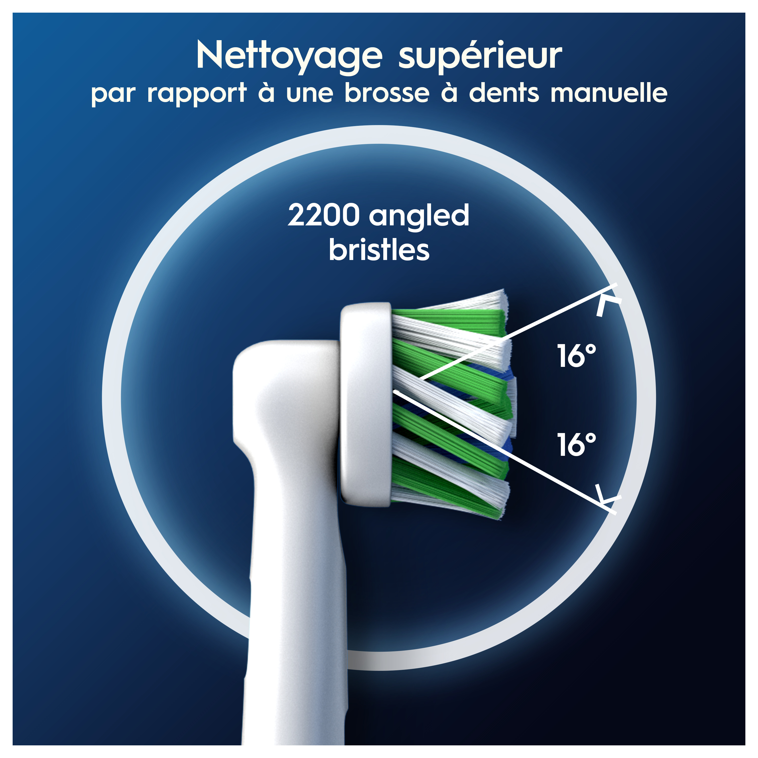Voir la diapositive 4 : ORAL-B Lot de 8 brossettes Cross Action - Blanc