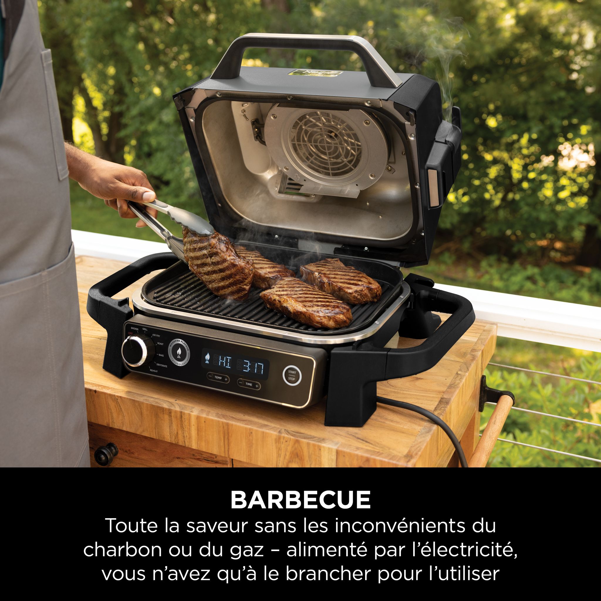 Voir la diapositive 7 : NINJA Barbecue électrique et fumoir Woodfire OG701EU - Noir