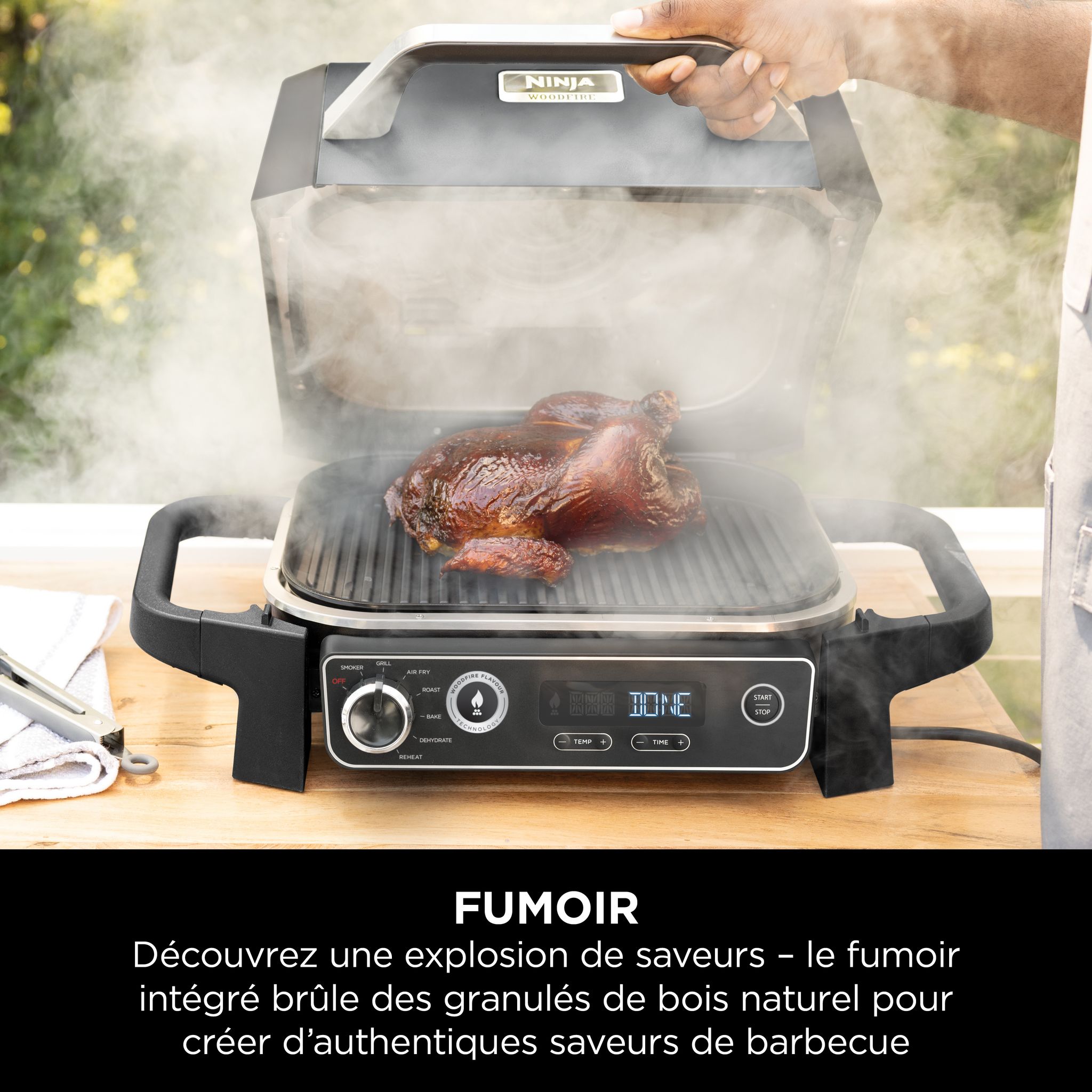 Voir la diapositive 9 : NINJA Barbecue électrique et fumoir Woodfire OG701EU - Noir