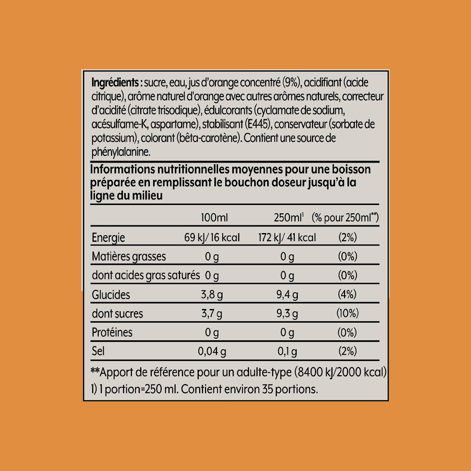 Voir la diapositive 8 : SODASTREAM Concentré à soda Orange