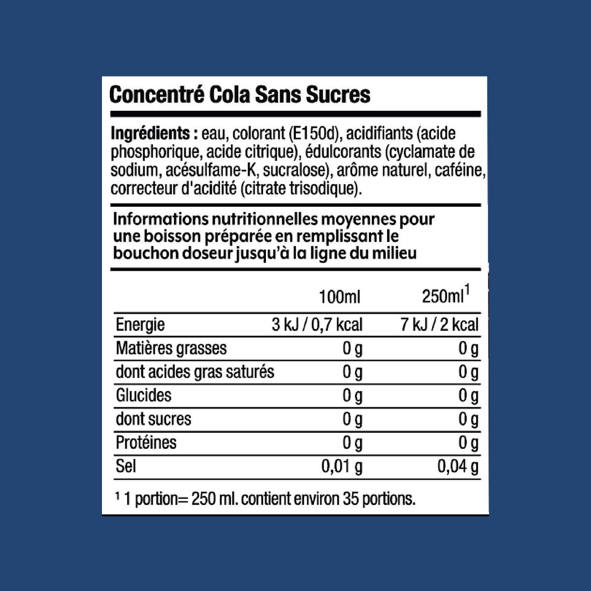 SODASTREAM Concentré à soda Cola sans sucres