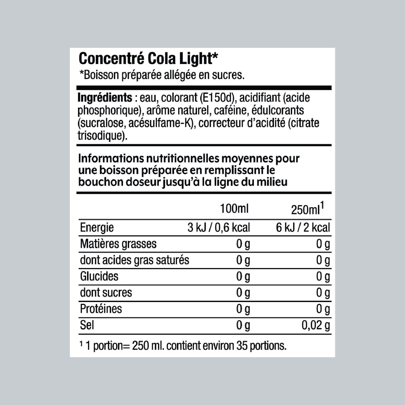 Voir la diapositive 8 : SODASTREAM Concentré à soda Cola light