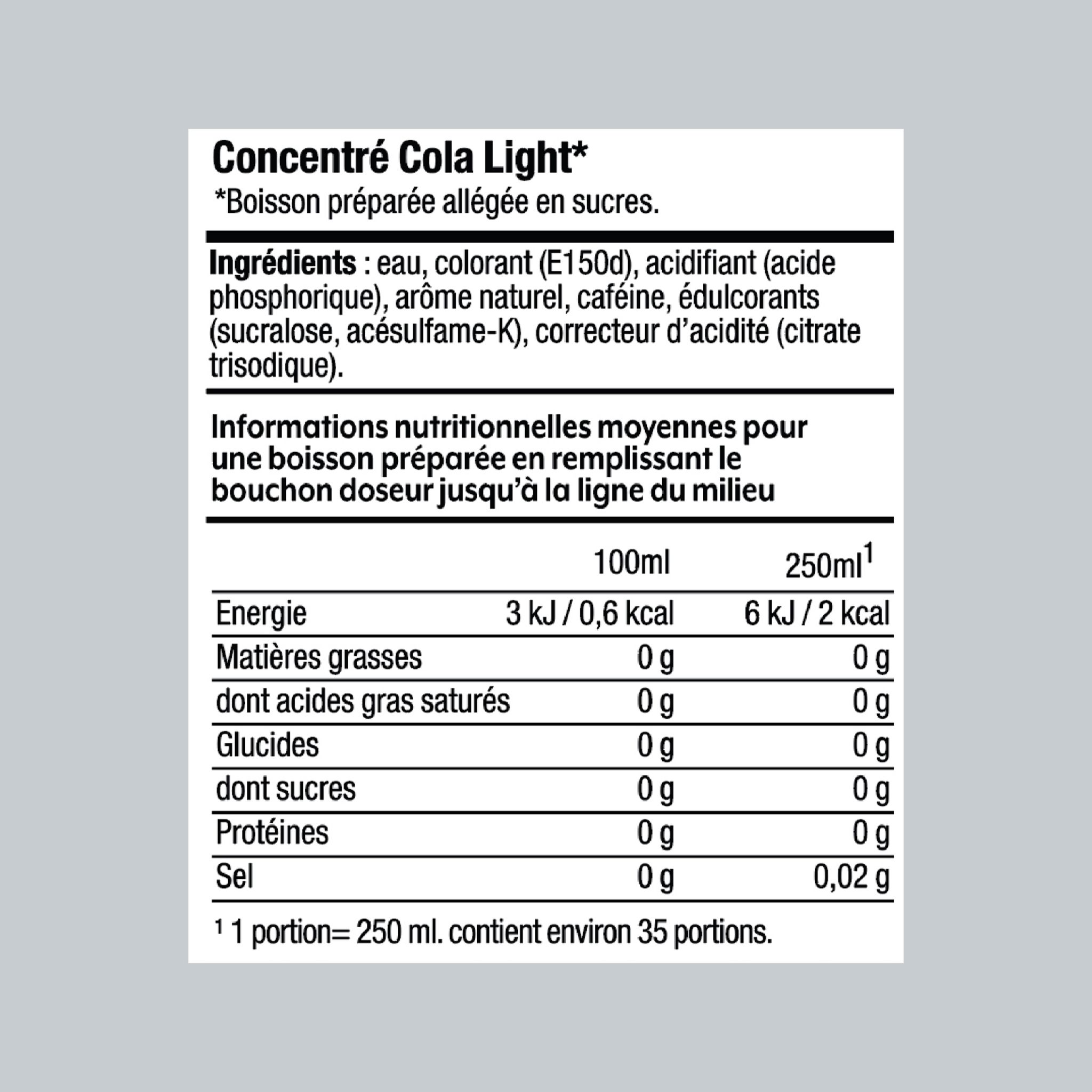 Voir la diapositive 8 : SODASTREAM Concentré à soda Cola light